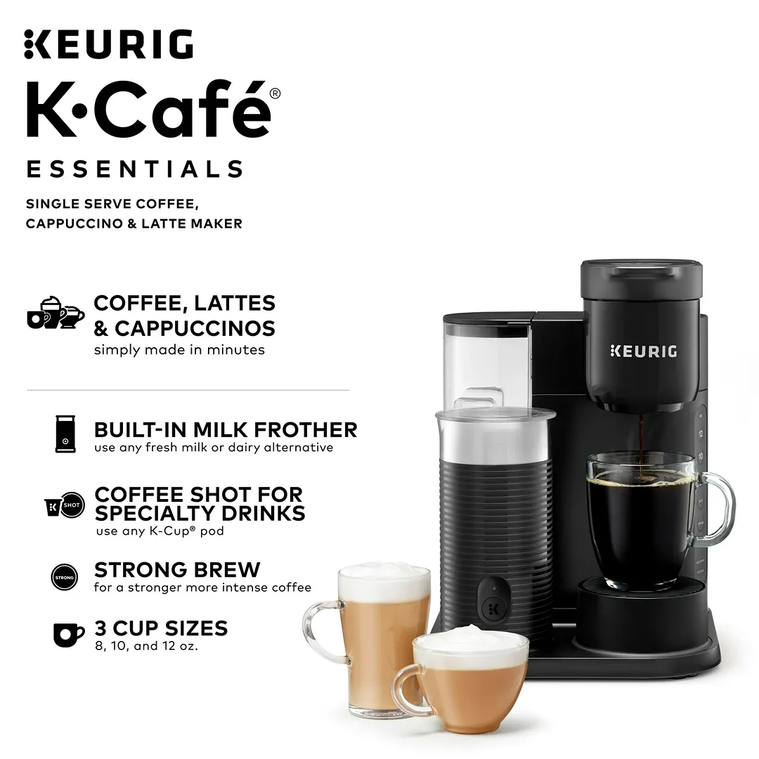 K-Café Essentials Single Serve K-Cup Pod Coffee Maker - Black - Kaedas
