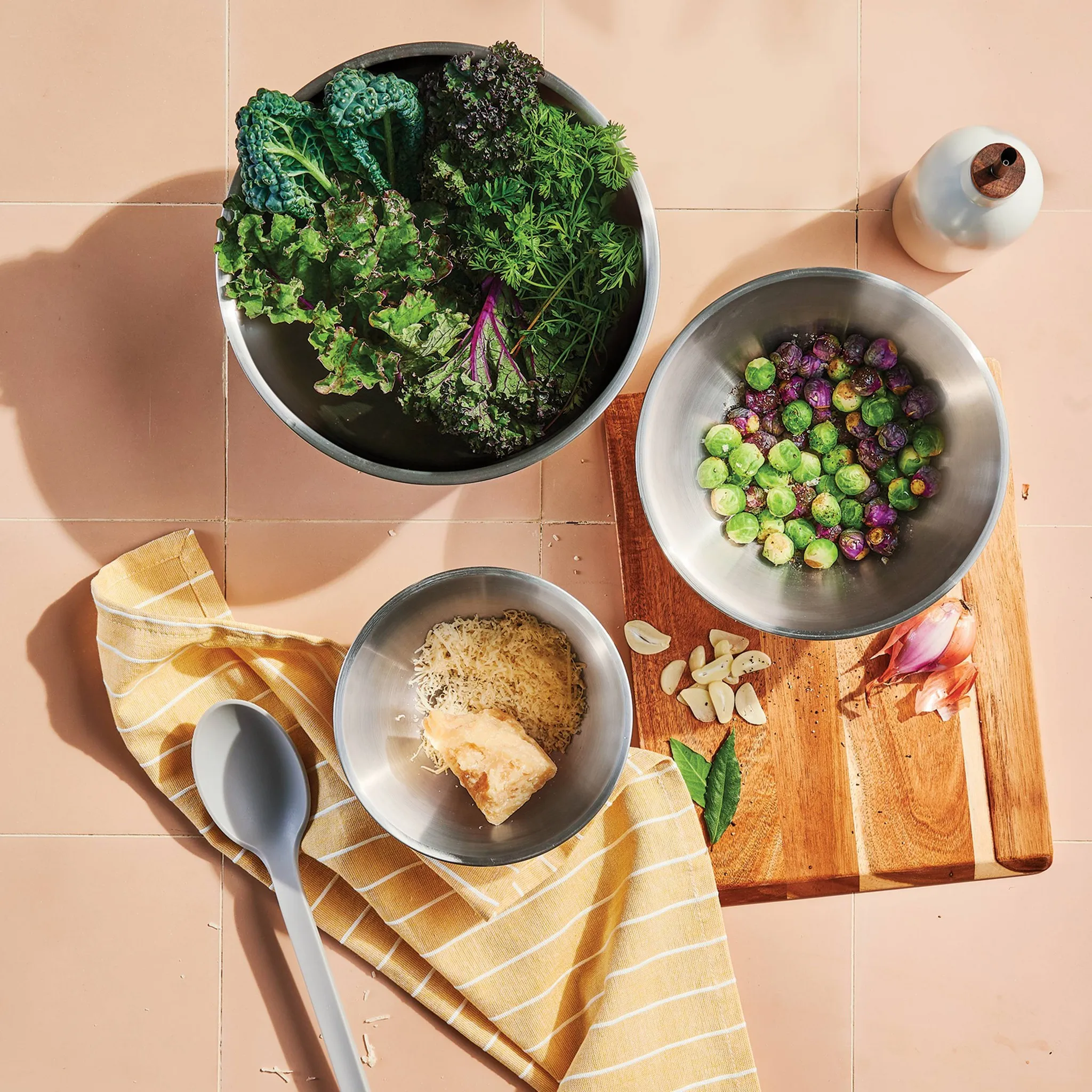 3pc (5qt, 3qt & 1.5qt) Stainless Steel Non-Slip Mixing Bowls - Kaedas