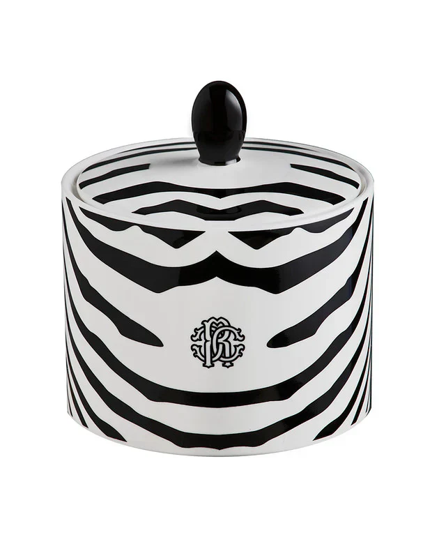Roberto Cavalli Home Zebra Tea Cup and Saucer, Creamer, Tea Pot, and Sugar Pot Bundle - Kaedas