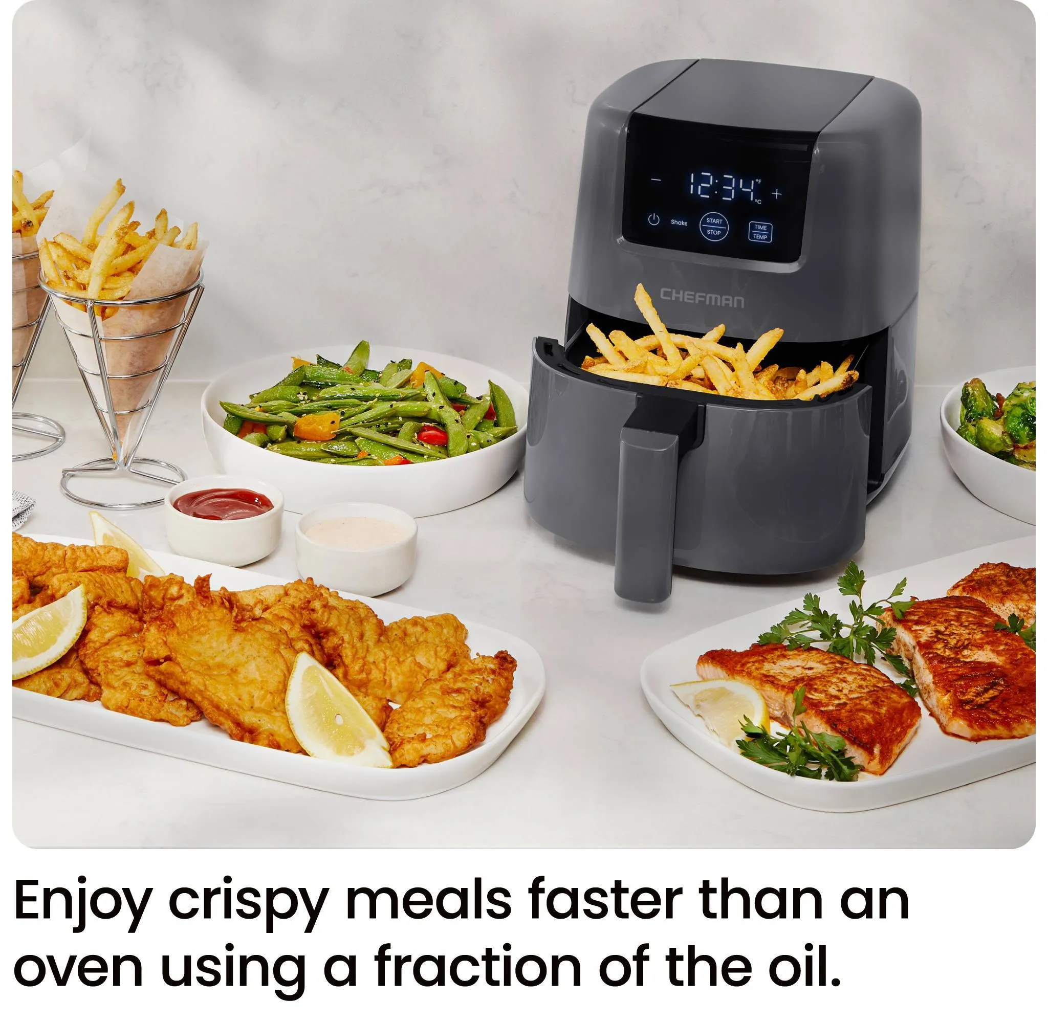 2qt TurboFry Touch Digital Air Fryer- Gray - Kaedas