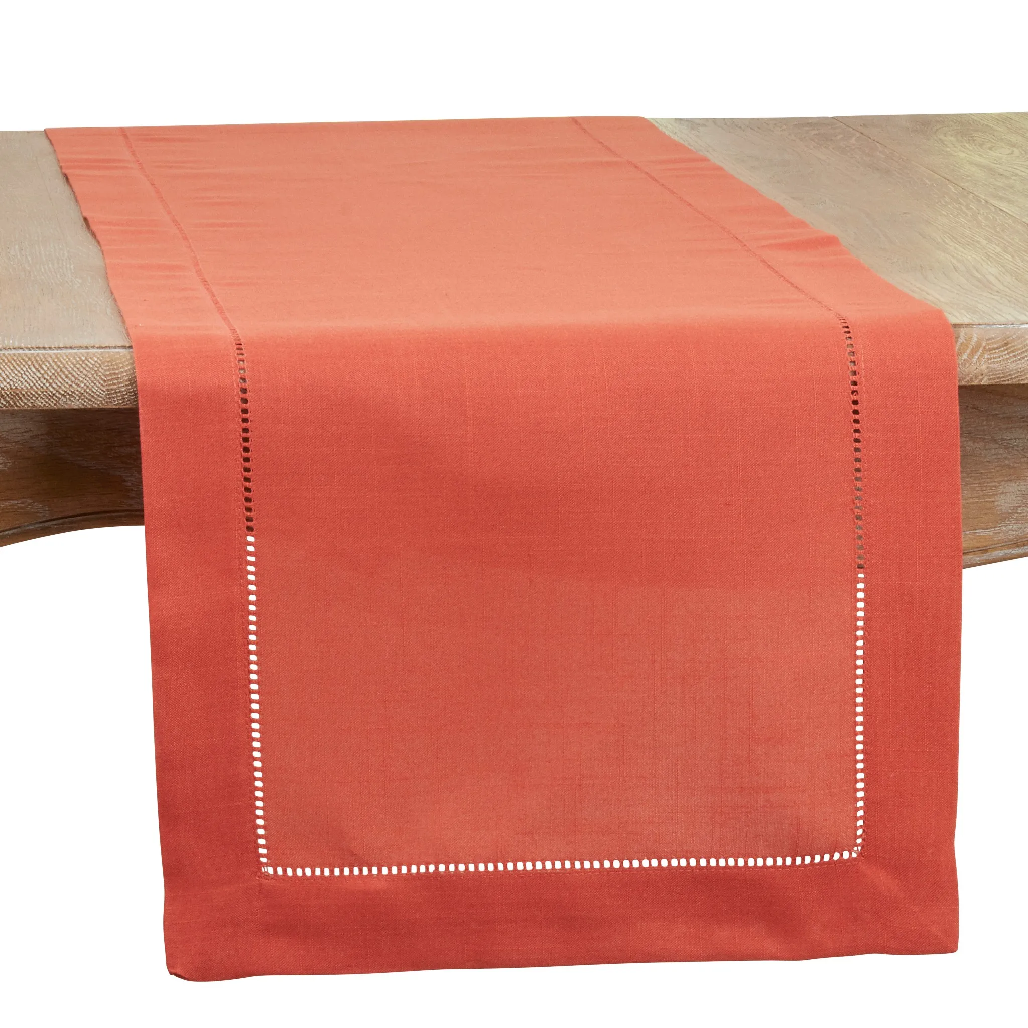 Classic Hemstitch Border Table Runner Terracotta, 16