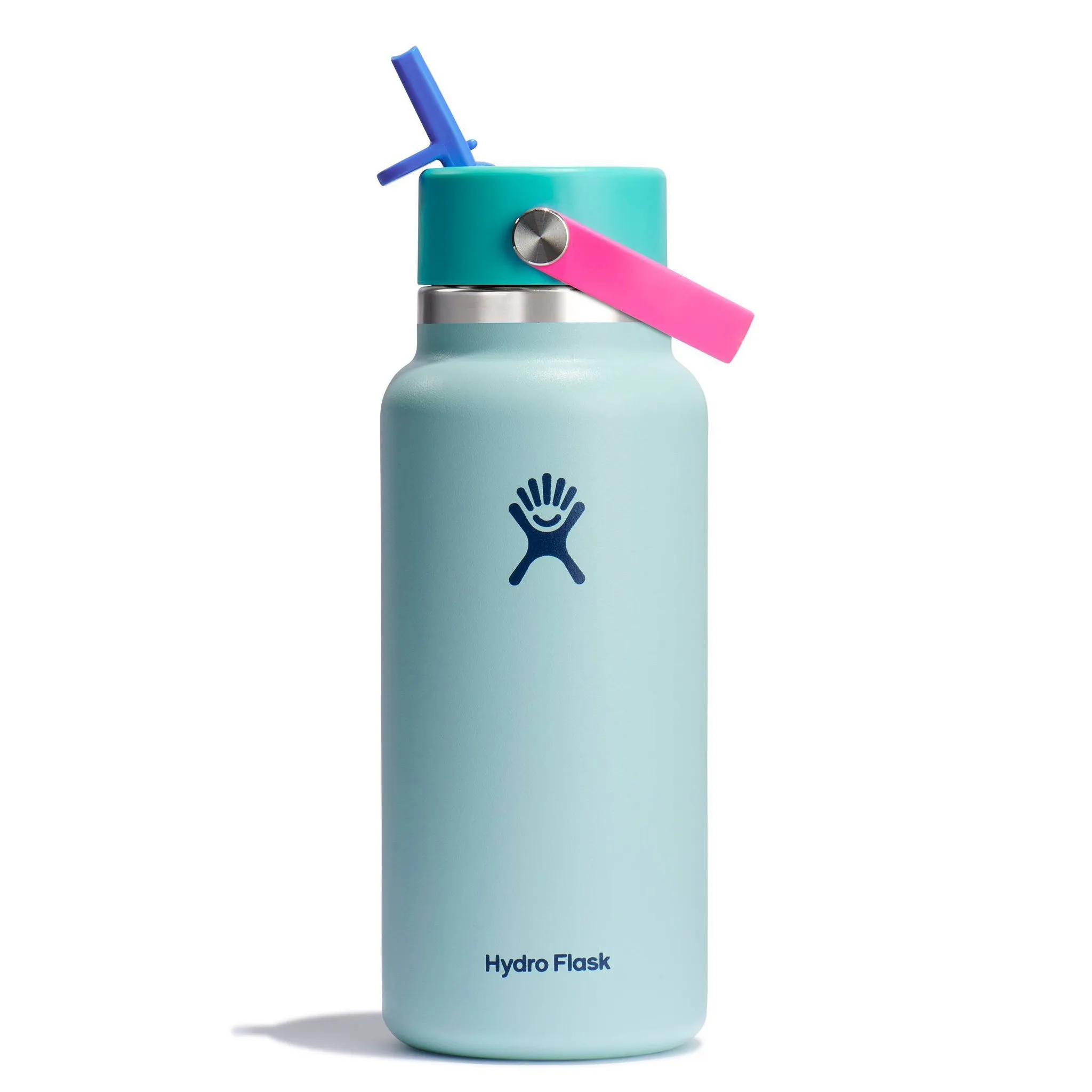Hydro Flask 32oz Wide Mouth Flex Straw Water Bottle Polar Plunge: BPA-Free - Kaedas