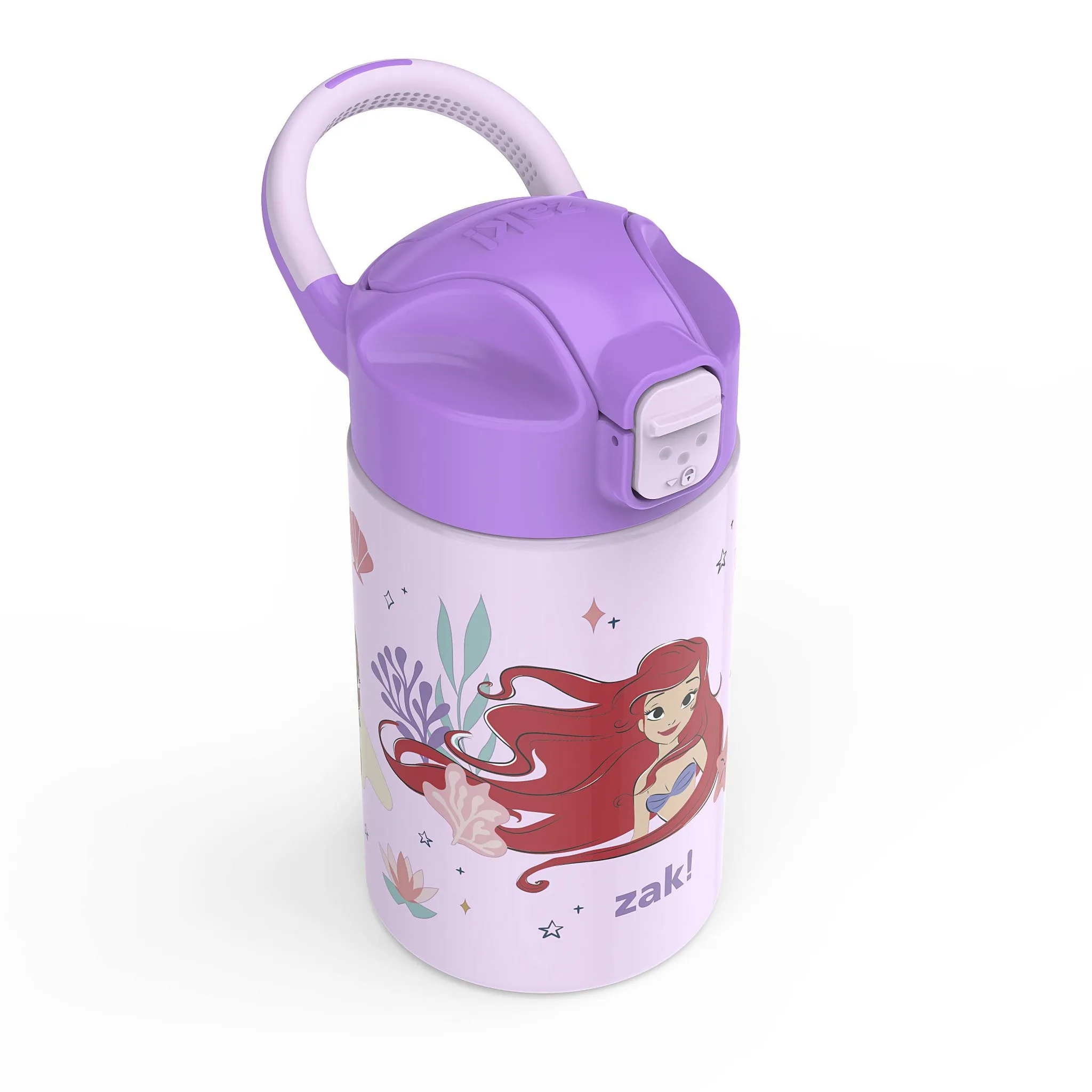 14 fl oz Stainless Steel Vacuum Insulated Princess Water Bottle: Kids & Toddler, Dishwasher-Safe, Purple - Kaedas