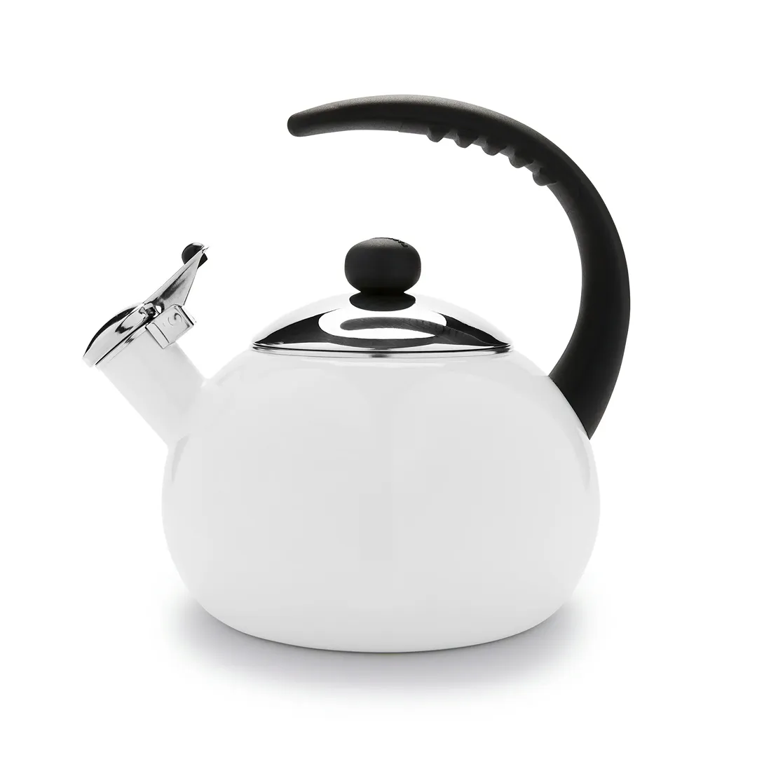 Luna Porcelain Enamel Tea Kettle 2.5 Quart - White - Kaedas