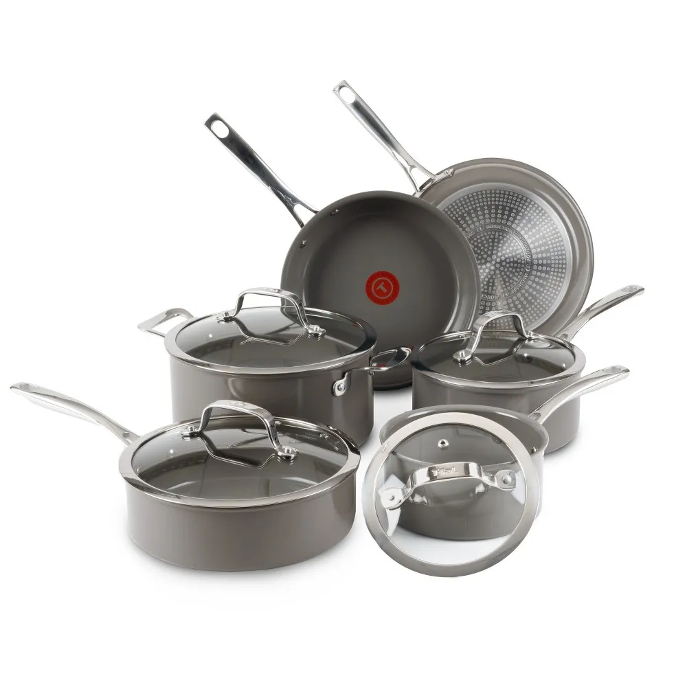 Ceramic Excellence Nonstick 10 Piece Cookware Set - Gray - Kaedas