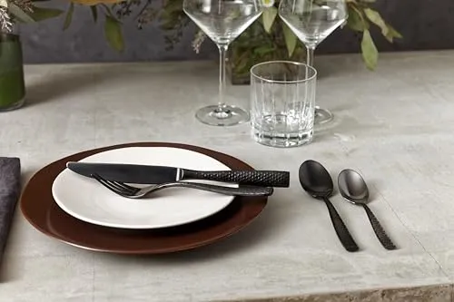 Tableware Solutions 5pc Lucca Faceted Brushed Flatware Set - Kaedas