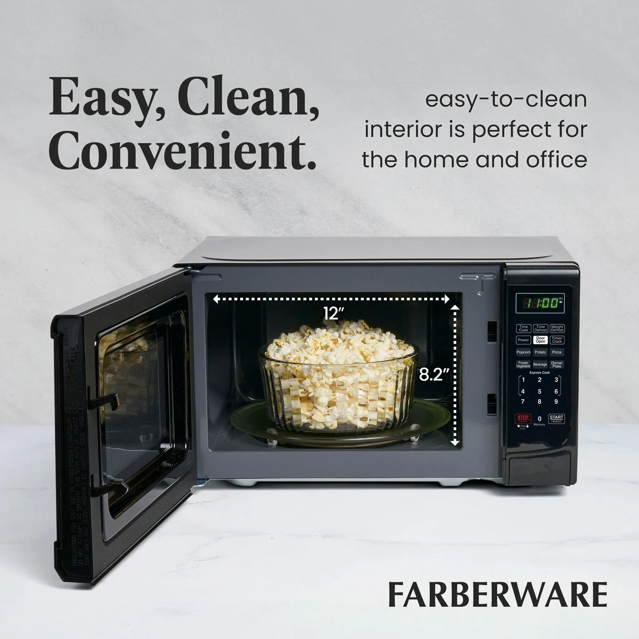 Classic 0.7 Cu. Ft. 700-Watt Microwave Oven, Black - Kaedas