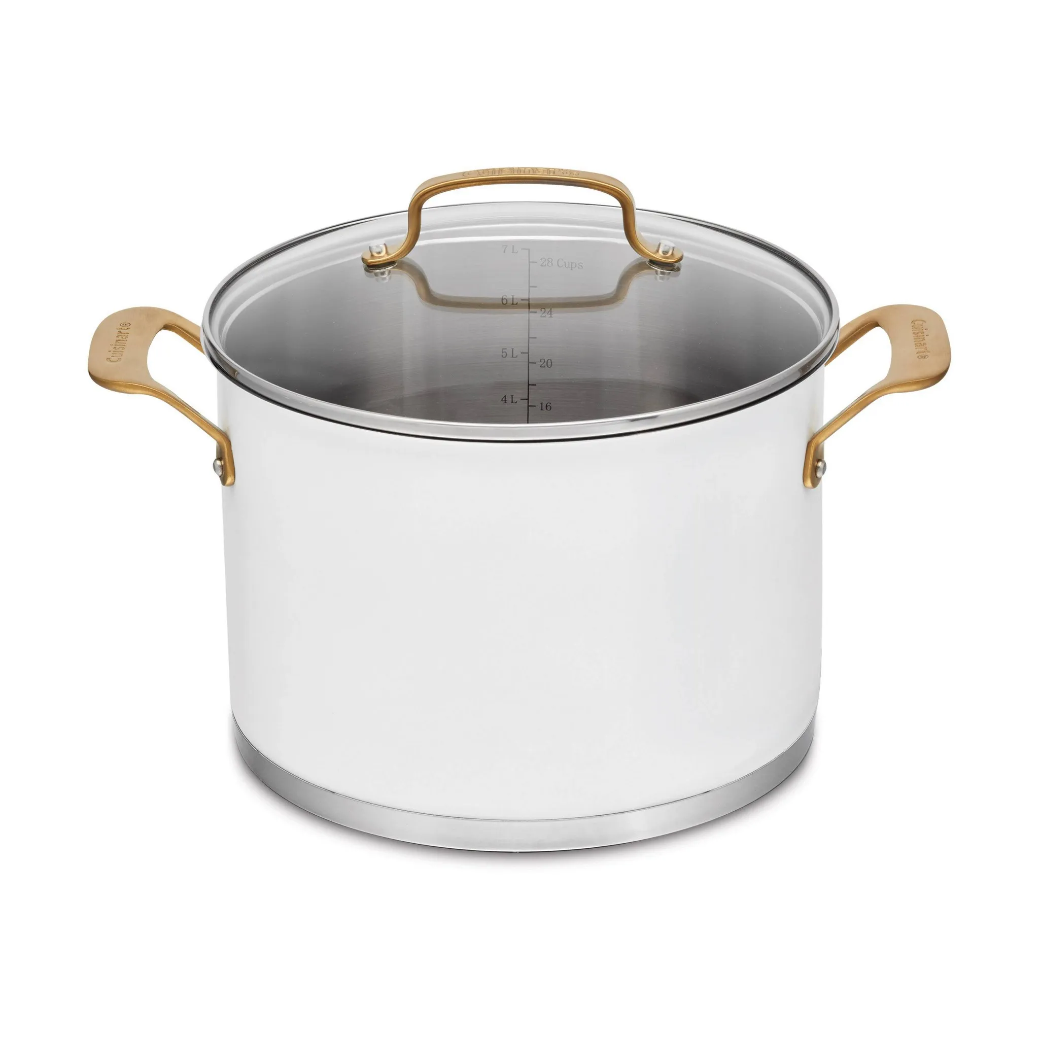8qt Stainless Steel Stock Pot with Cover - Matte White - Kaedas