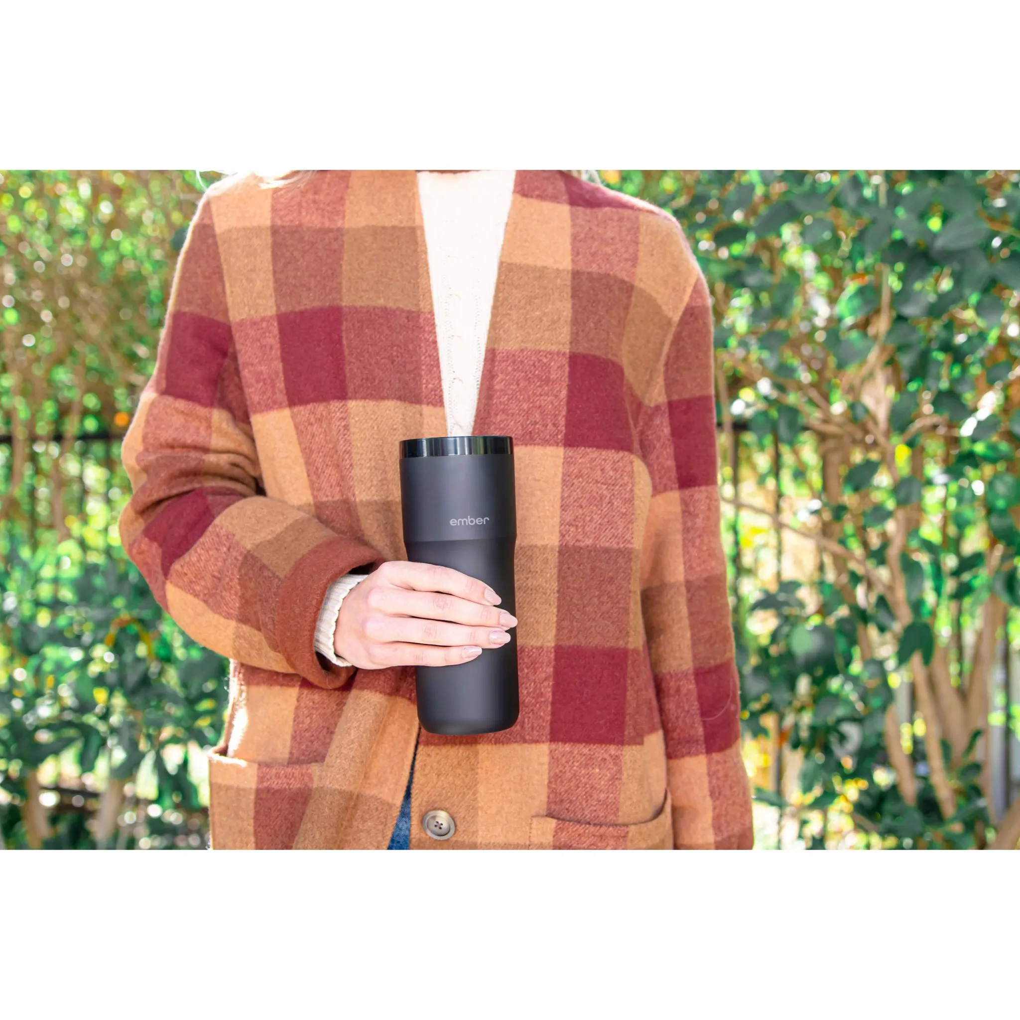 Travel Mug Charging Coaster 2 Black: Stainless Steel & Plastic, Spot Clean, 5.63