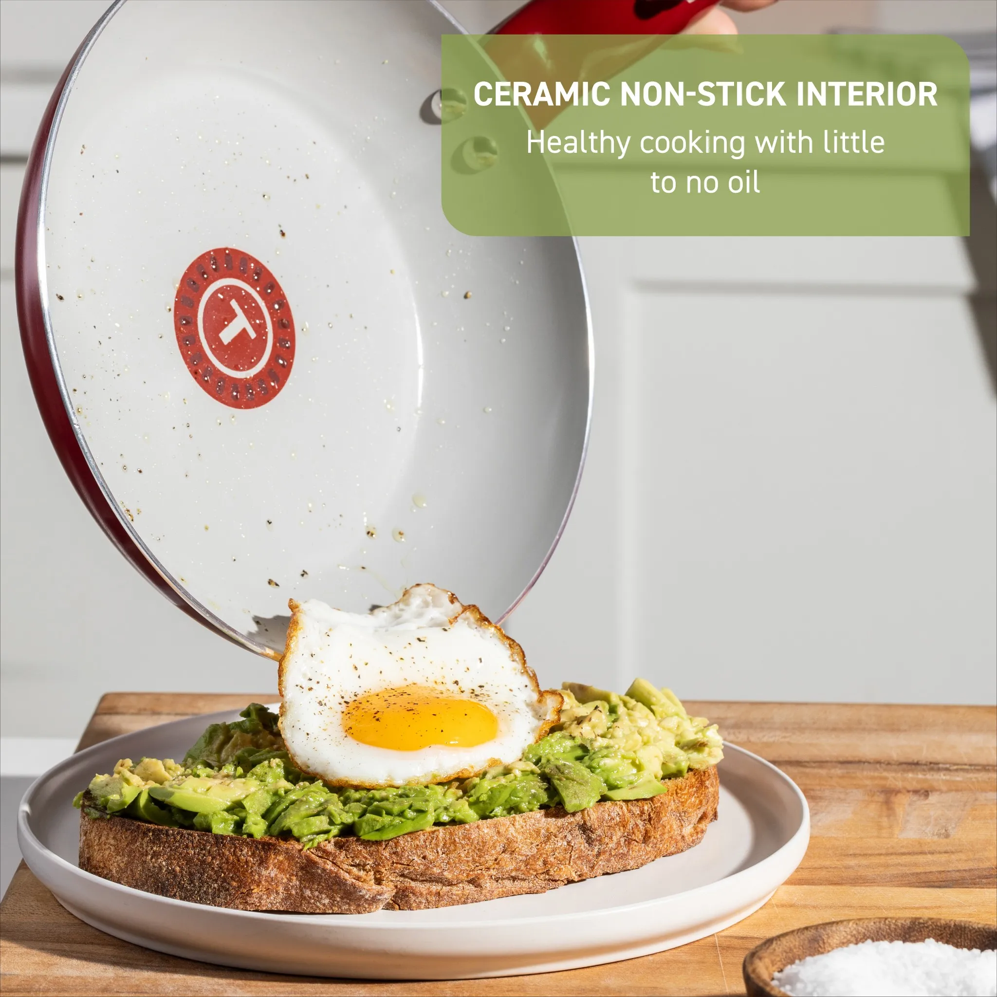 Ceramic Fry Pan Set - Red - Kaedas