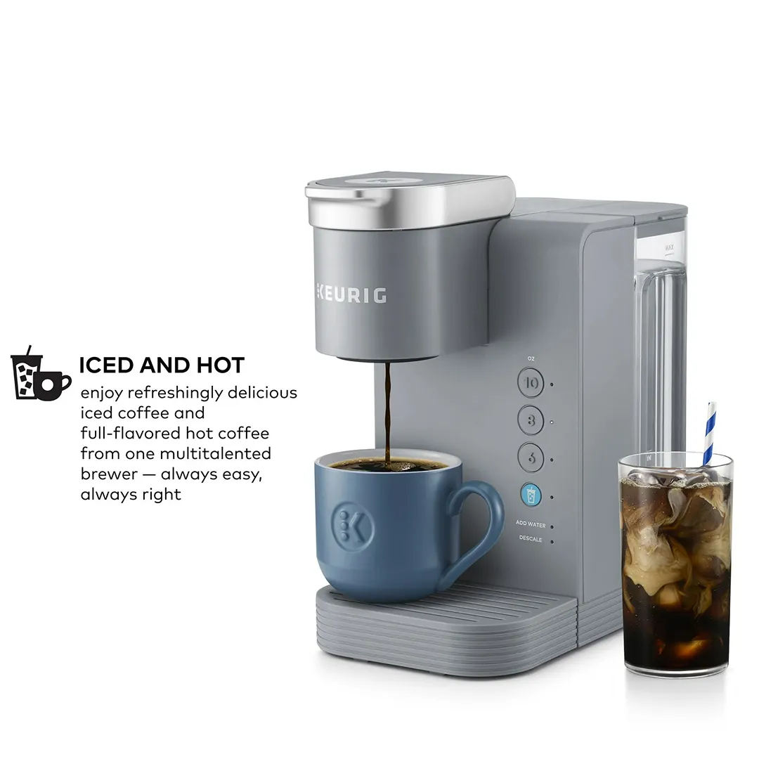 K-Iced Essentials Gray Iced and Hot Single-Serve K-Cup Pod Coffee Maker - Kaedas