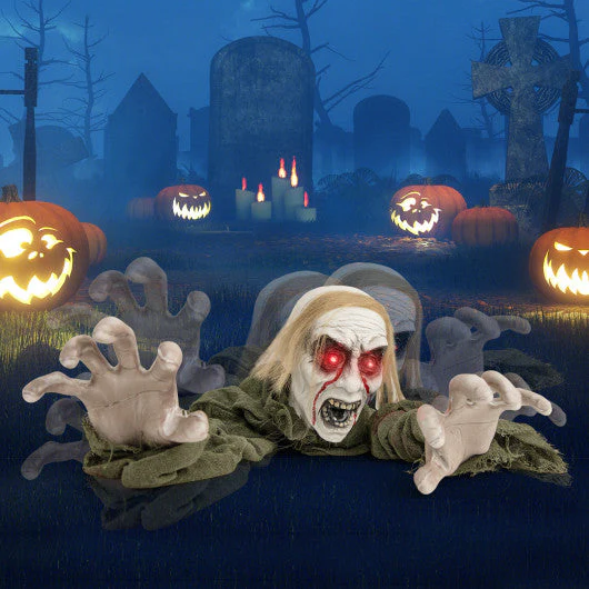 Halloween Groundbreaker Climbing Zombie With Light Up Eyes and Creepy Sound - Kaedas