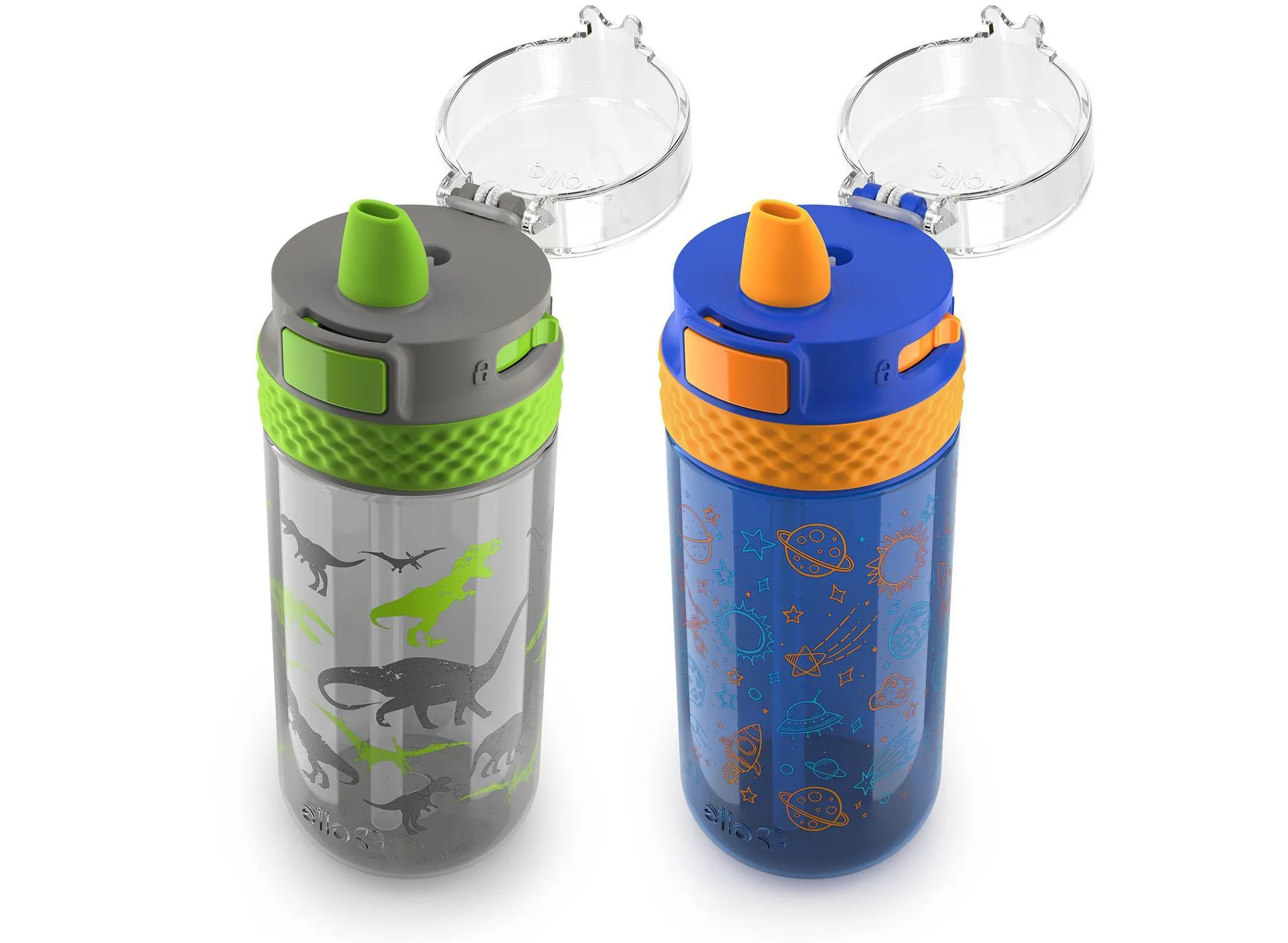 Ello Stratus 16oz Kids' Water Bottles - Gray/Blue, 2-Pack - Kaedas