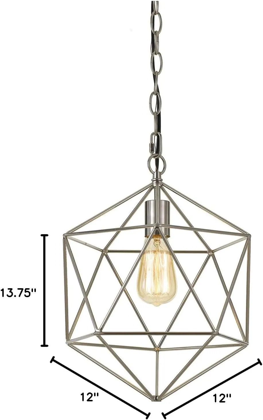 Bellini One-Light Chandelier in Brushed Nickel - Kaedas