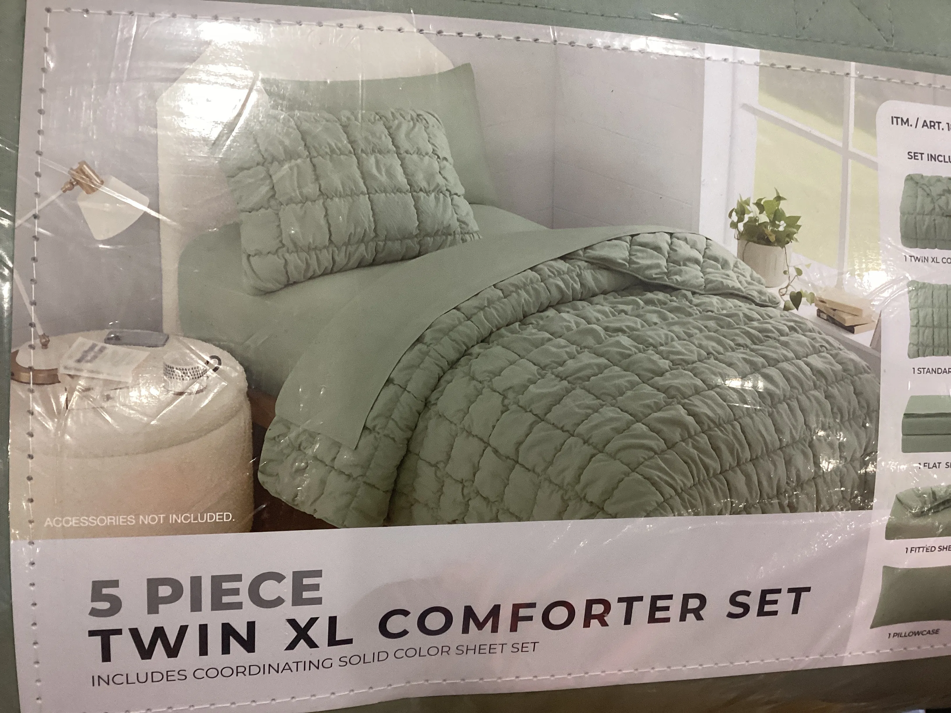 5 Piece Twin XL Comforter Set - Vibrant Green - Kaedas