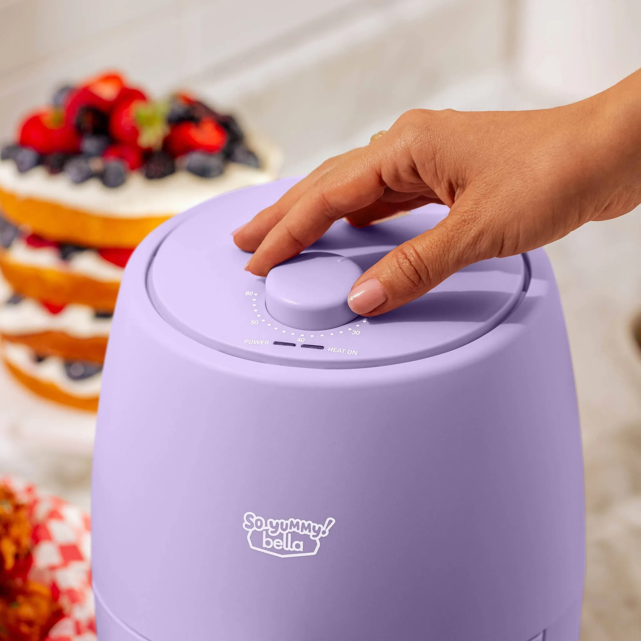 2Qt Lavender Air Fryer with 1200W Power and Dishwasher-Safe Parts - Kaedas