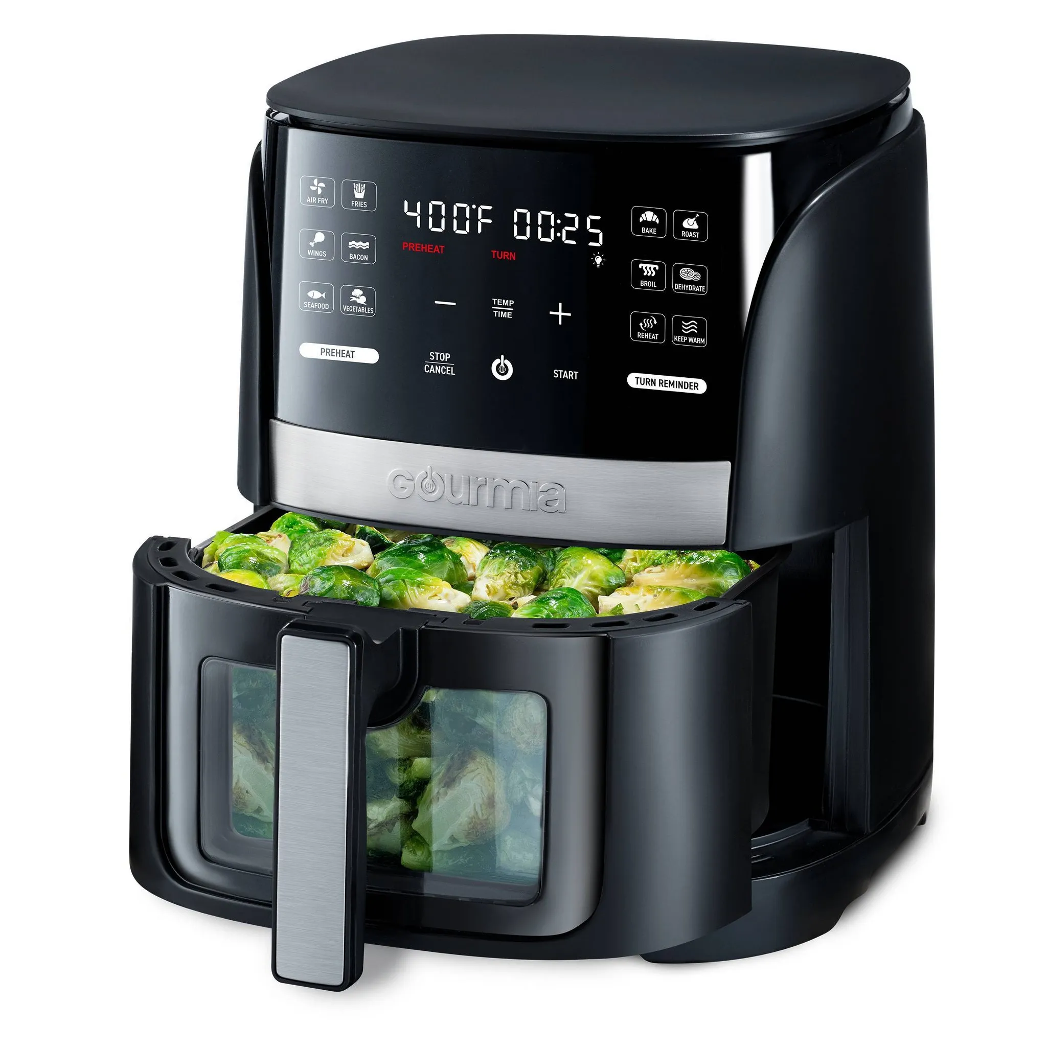 6-Qt Digital Window Air Fryer with 12 Presets & Guided Cooking Black - Kaedas