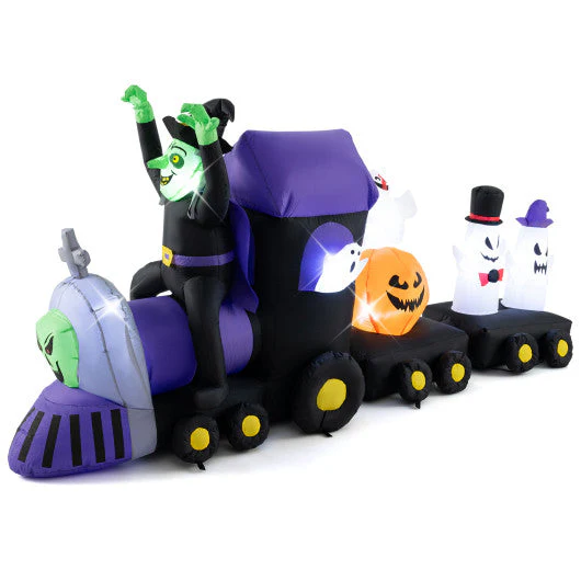 8.2 Feet Long Halloween Inflatable Train With Witch and 4 Ghosts - Kaedas
