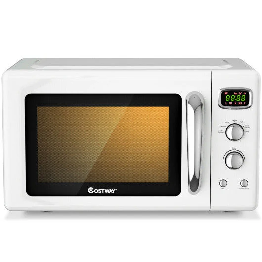 0.9 Cu.ft Retro Countertop Compact Microwave Oven-White - Kaedas
