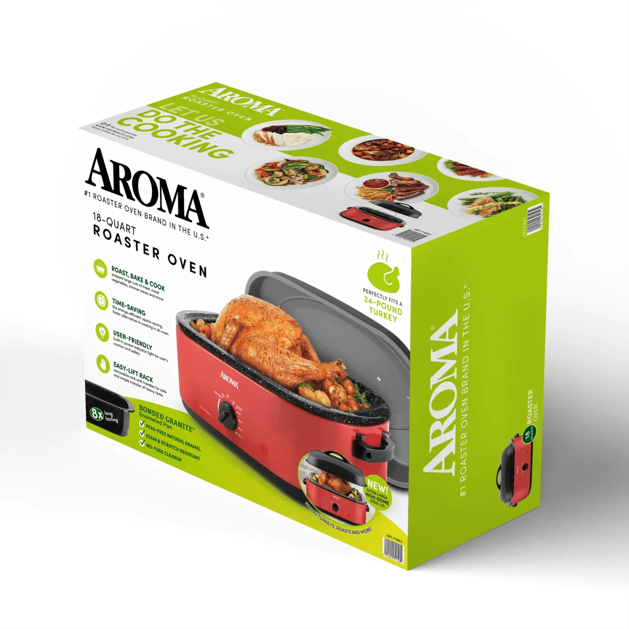 Aroma 18Qt Electric Roaster Oven With High Dome Lid - Kaedas