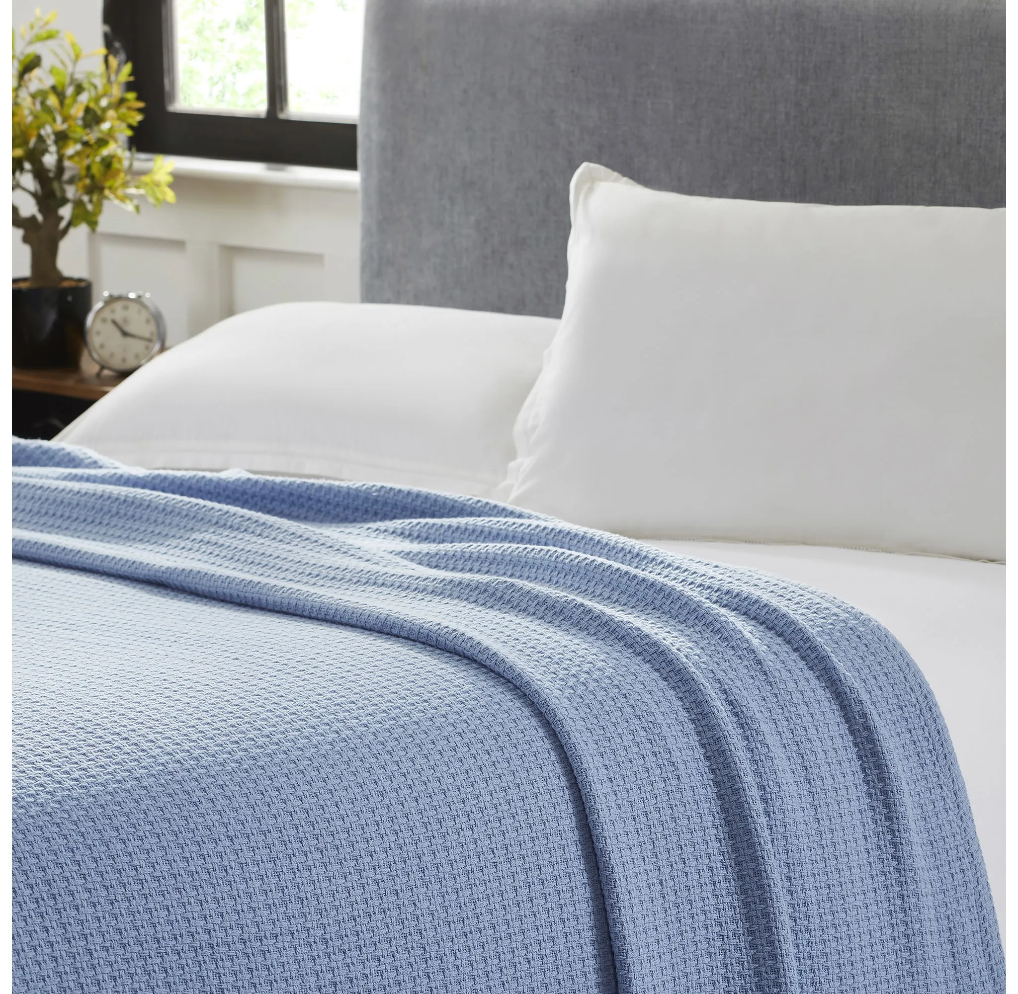 Modern Threads Cotton Waffle Weave Thermal Blanket - Dusty Blue, Twin/Twin XL - Kaedas