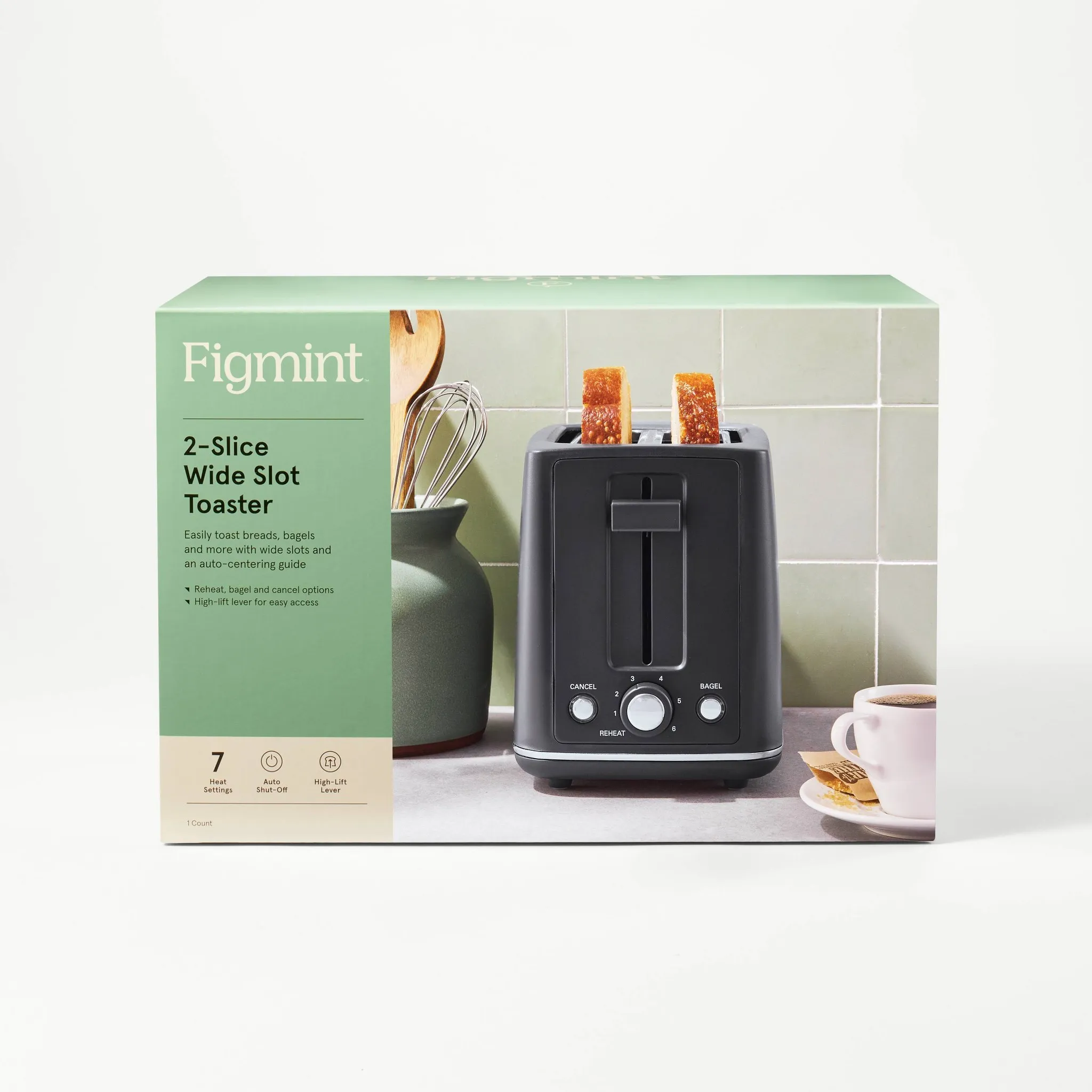 2 Slice Toaster with Thin Chrome Band - Gray - Kaedas