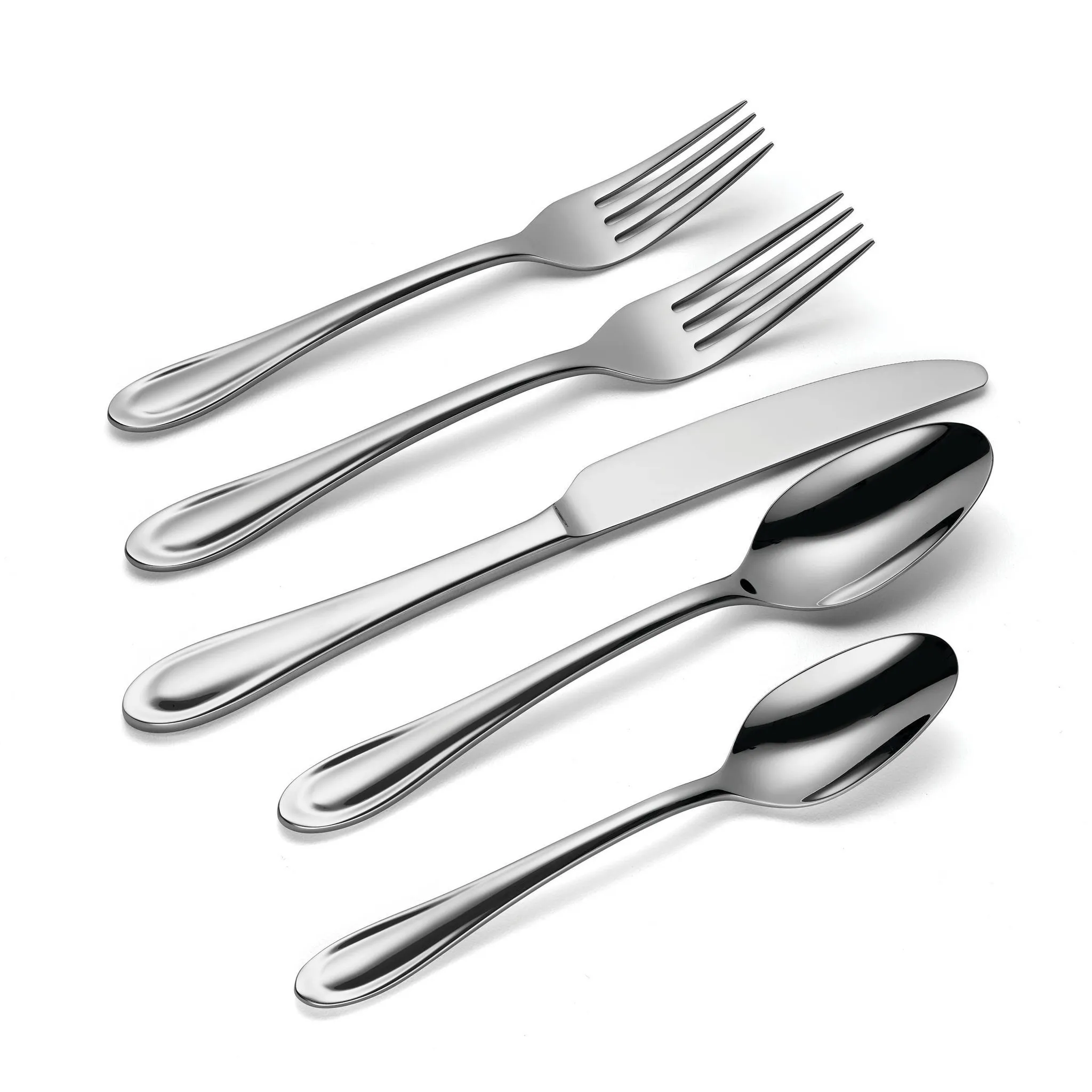 45pc Brynn Flatware Set Silver: Stainless Steel, Service for 8 - Kaedas