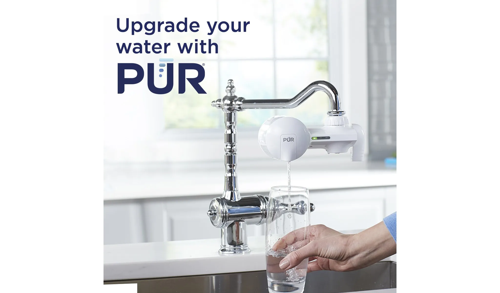 PUR Faucet Mount Water Filtration System - Powerful Lead Reduction, White - Kaedas