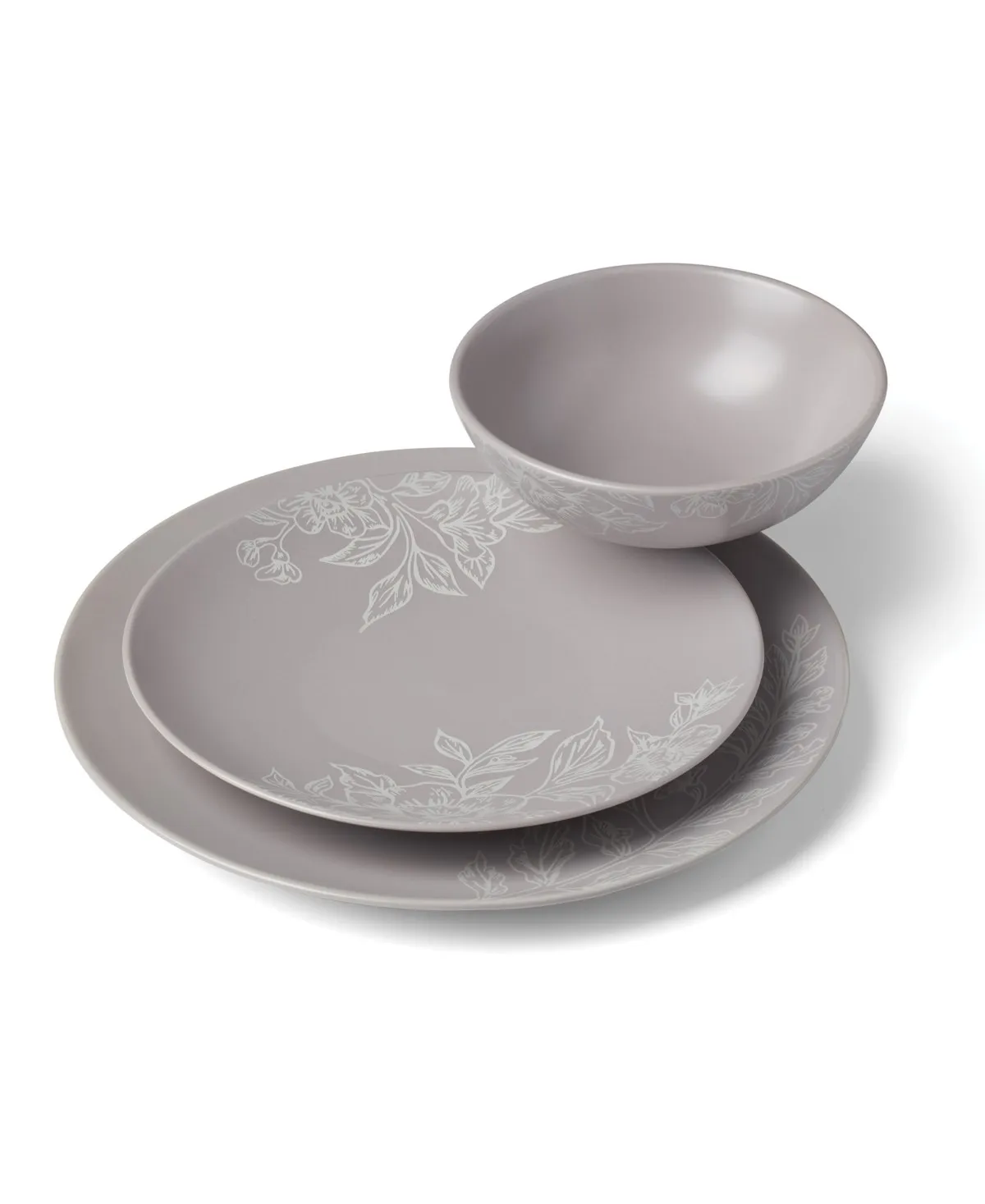 Oneida 12pc Dinnerware Set- Roseto Pumice (See Description) - Kaedas