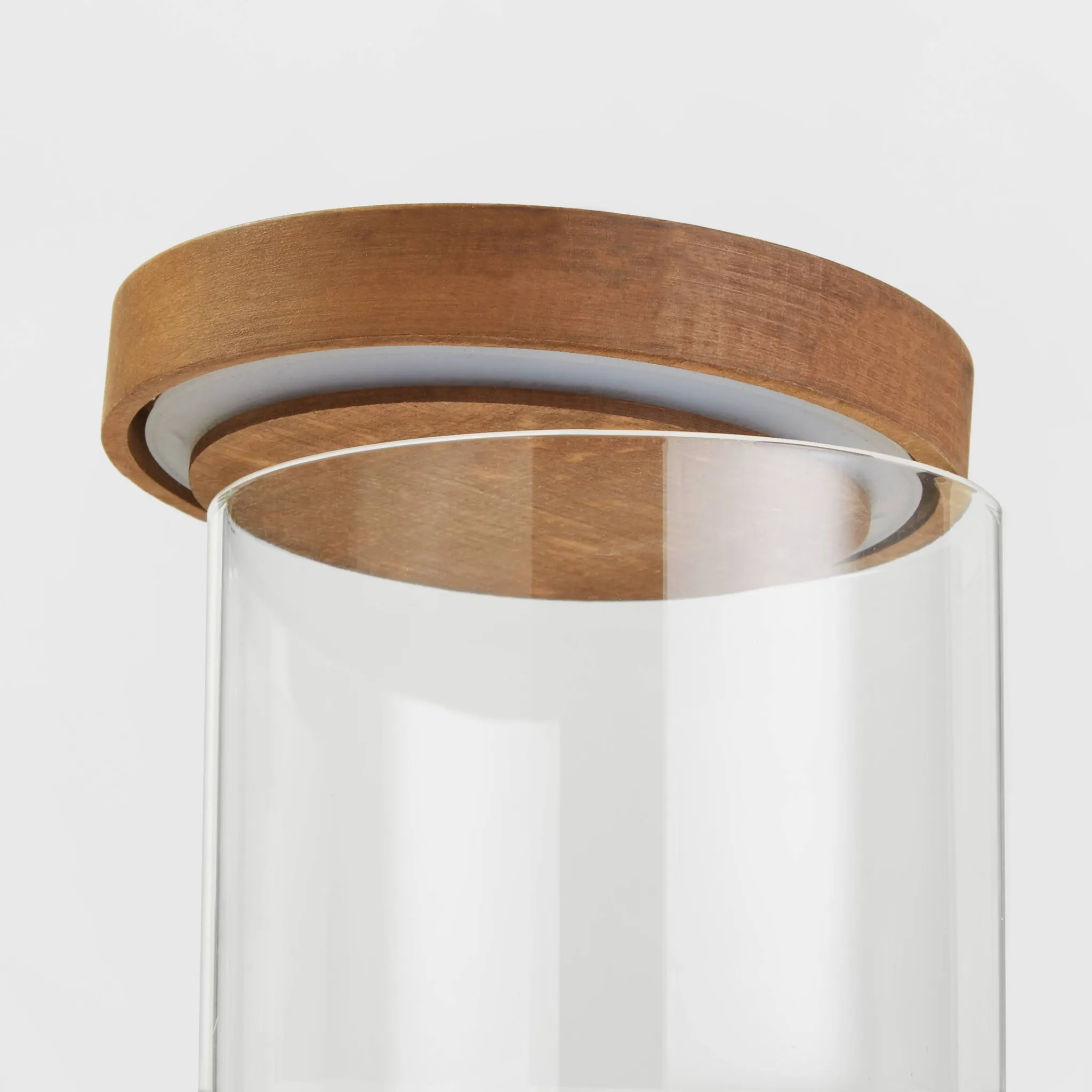 Medium Glass Storage Canister with Wood Lid - Kaedas