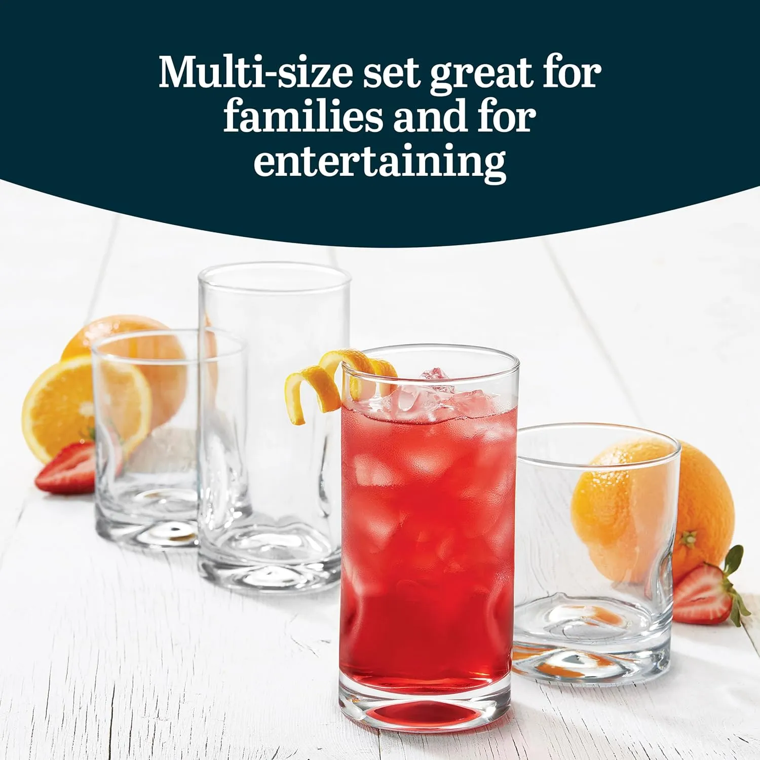 Impressions 16-Piece Tumbler and Rocks Glass Set 16 Piece Set Impressions - Kaedas