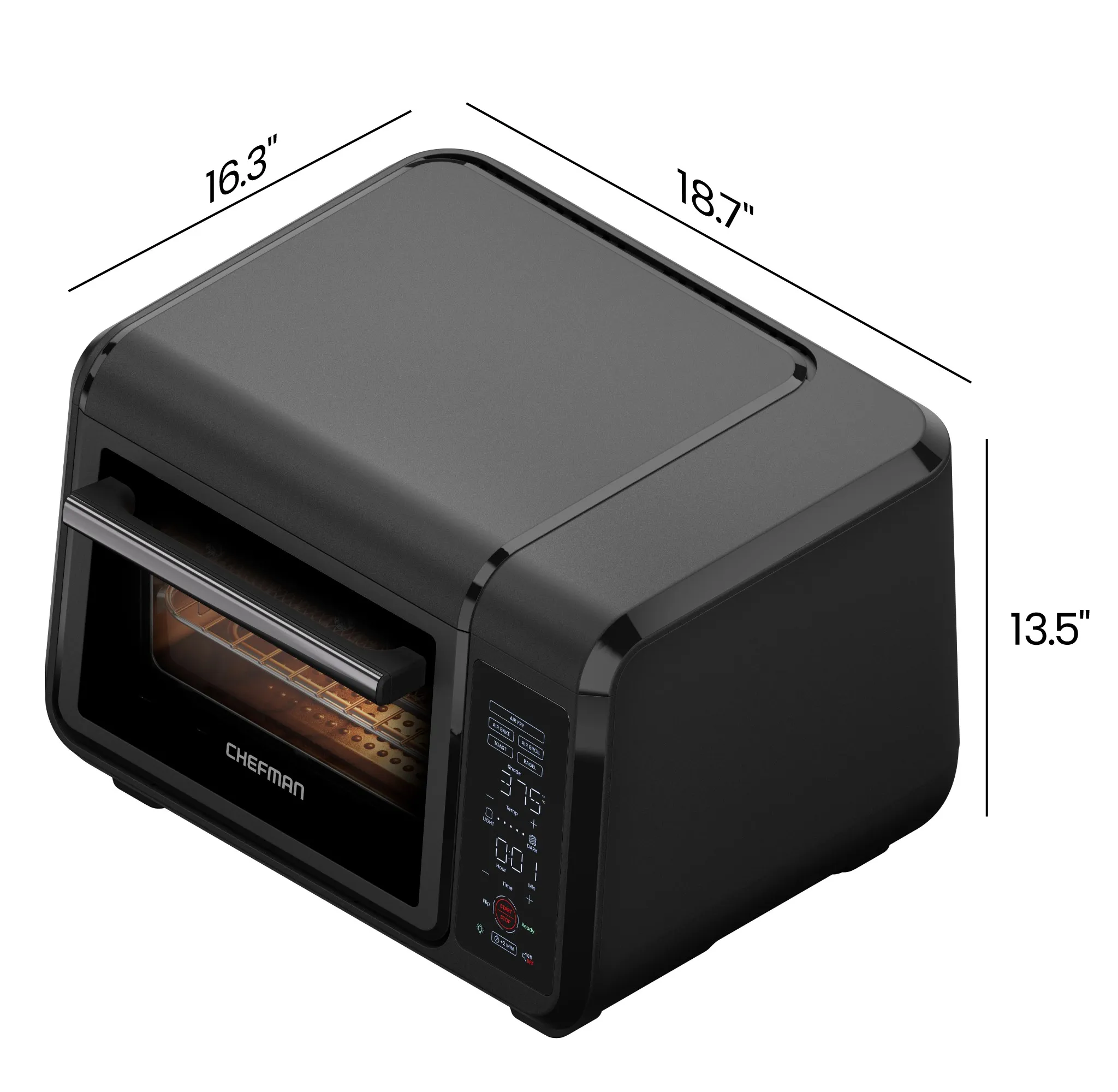 EasyAir 15 Qt. Toaster Oven Air Fryer – Black - Kaedas