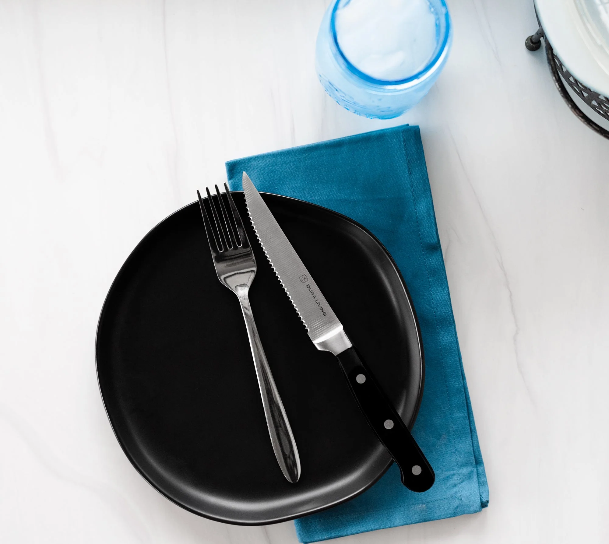 Superior Set of 8 Steak Knives - Black - Kaedas