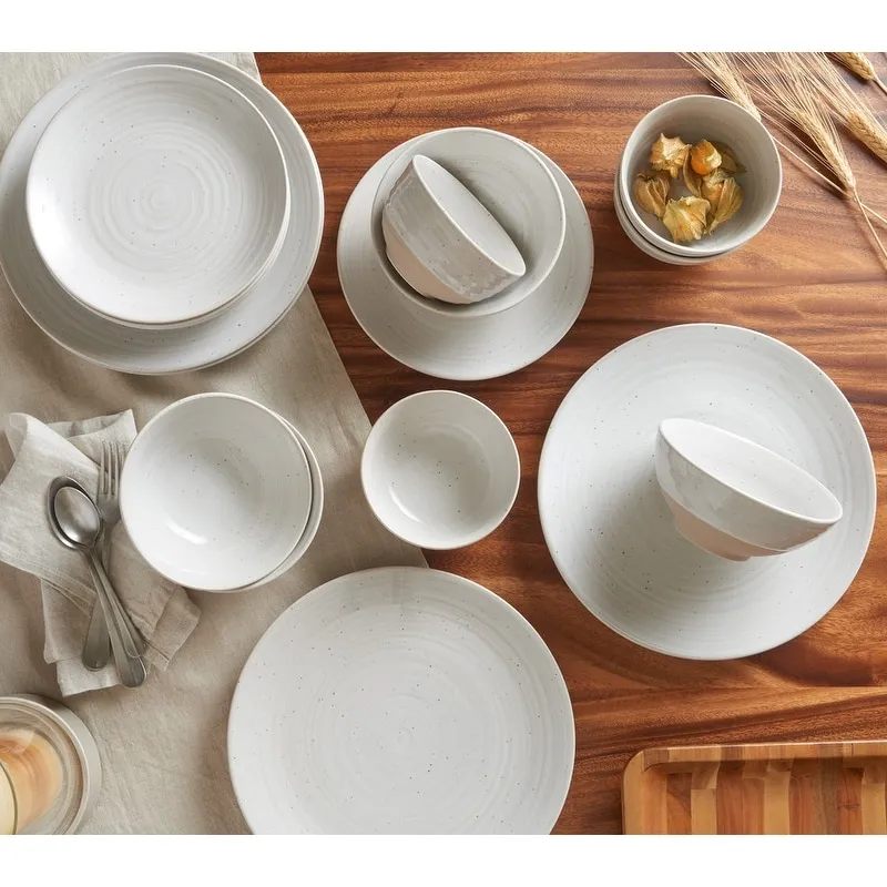 Sango Siterra Round 16 Piece Dinnerware Set, Service for 4 - White - Kaedas