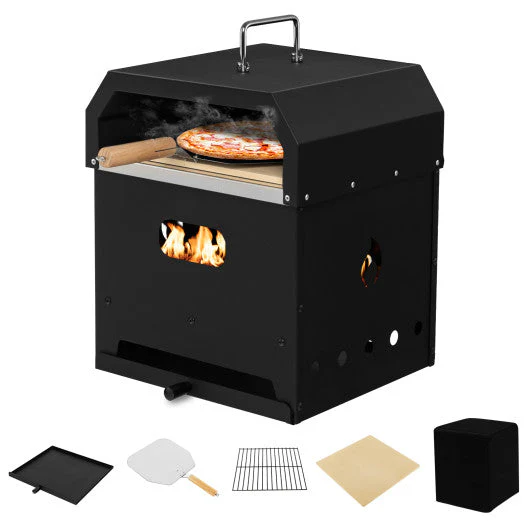 4-in-1 Outdoor Portable Pizza Oven With 12 Inch Pizza Stone - Kaedas