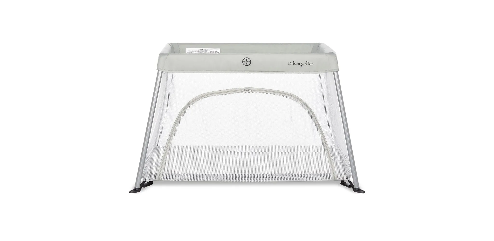 Travel Light Playard with Mesh Zipper - Grey - Kaedas