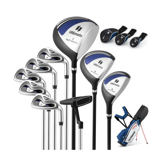 Men's Profile Complete Golf Club Package Set Includes 10 Pieces-Blue - Kaedas