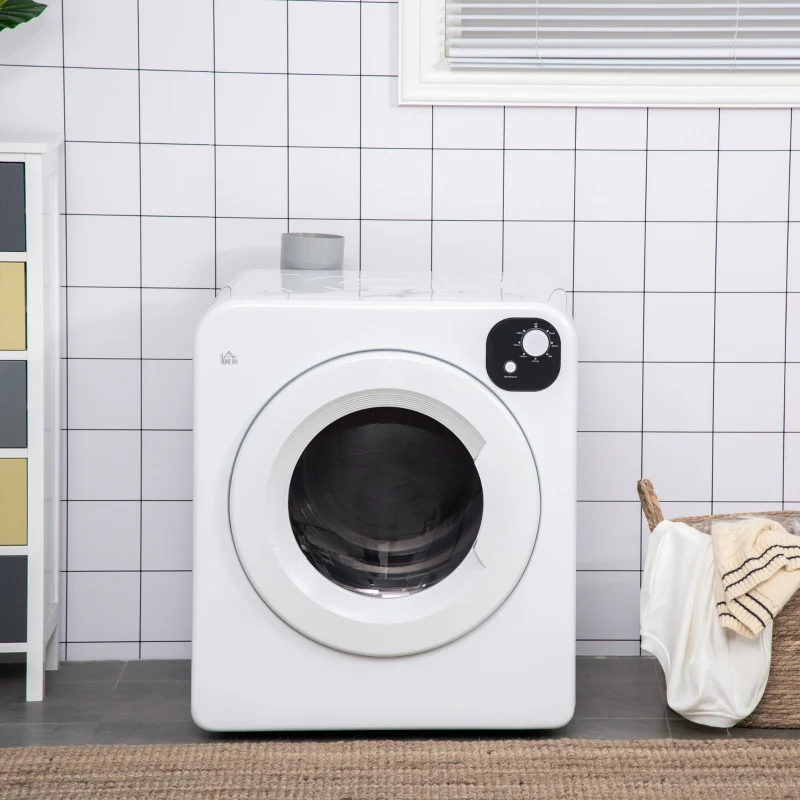 Compact Laundry Dryer 1300W Front Load Electric Dryer - White - Kaedas