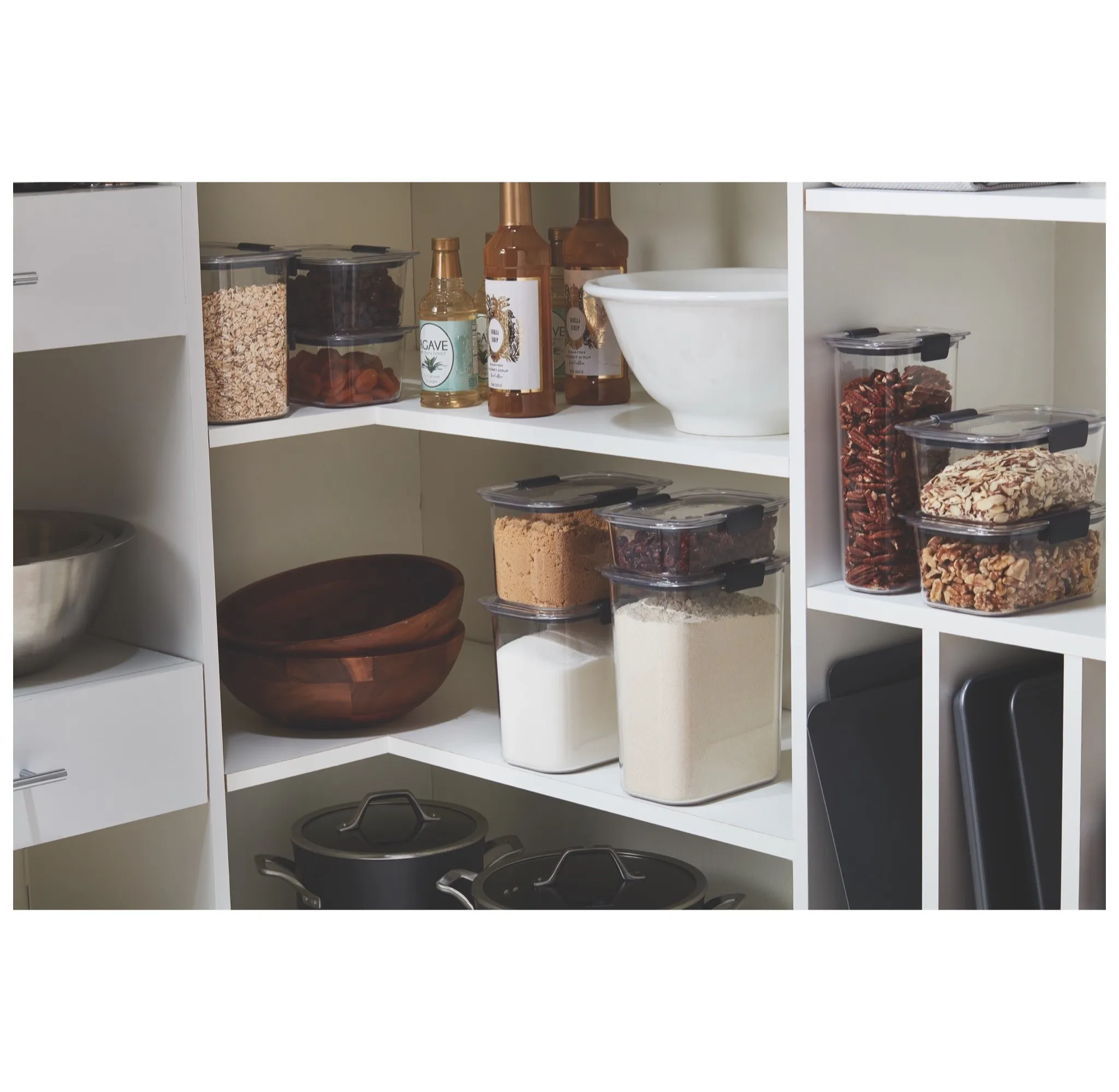 Brilliance 7.8 cup Pantry Airtight Food Storage Container: BPA-Free, Clear Plastic, Dishwasher & Freezer Safe - Kaedas