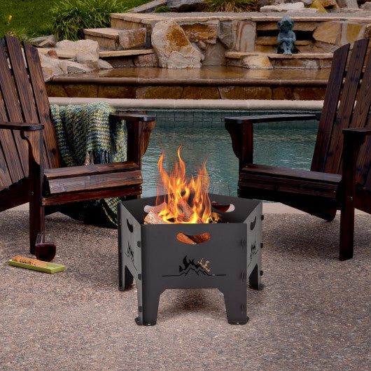 19 Inches Collapsible Portable Plug Fire Pit With Storage Bag - Kaedas