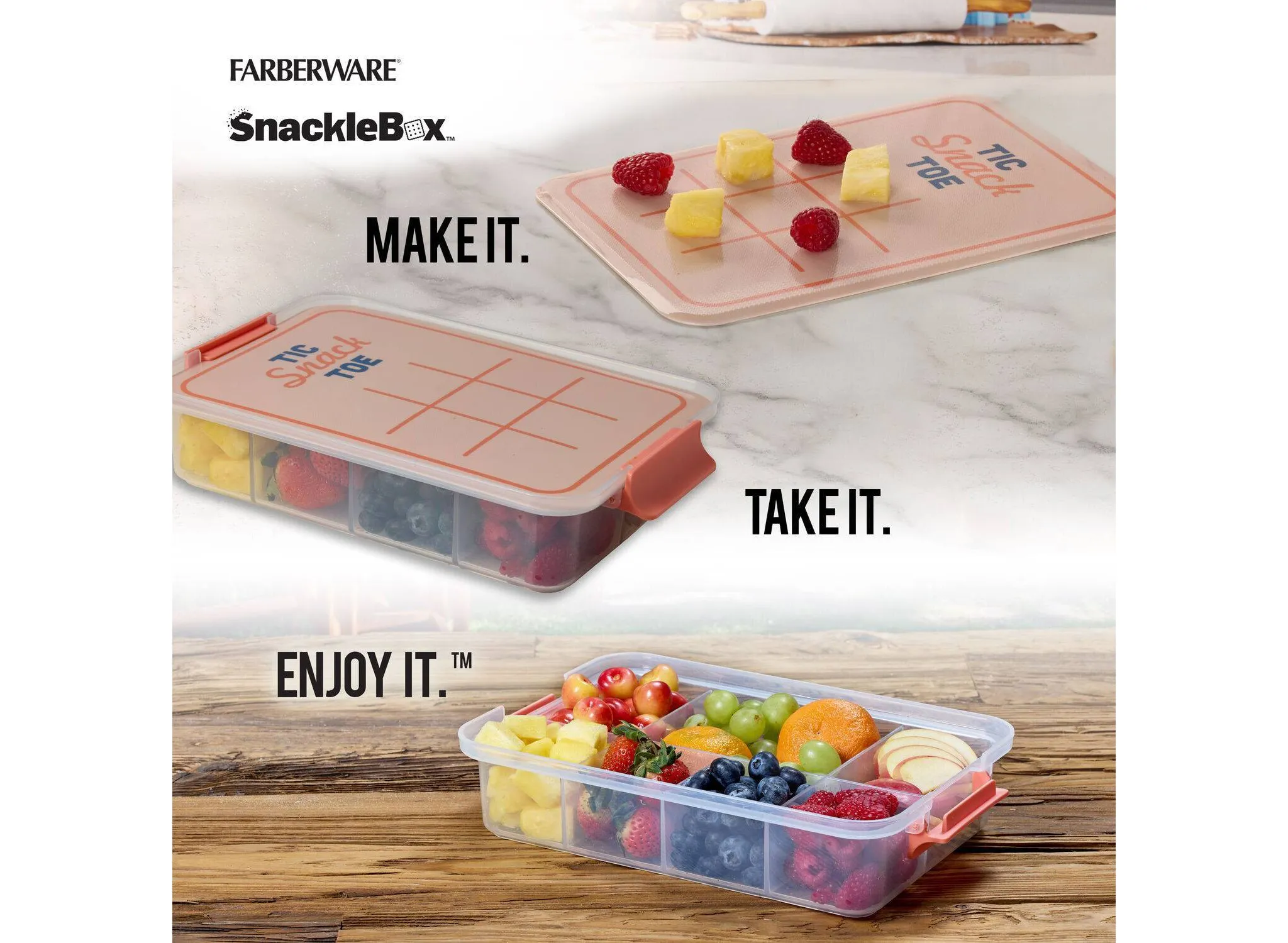 Snacklebox Tic Snack Toe Coral - Kaedas
