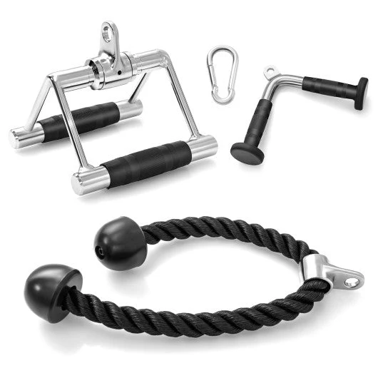 3-Piece Cable Machine Attachment Set for Home Gym - Kaedas
