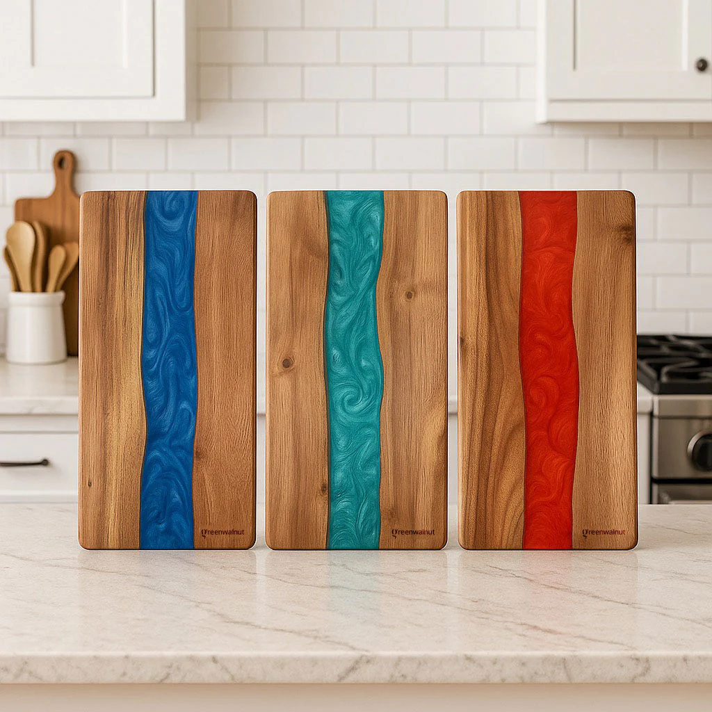 Large Acacia Resin Light Cutting Board & Charcuterie Board - Kaedas