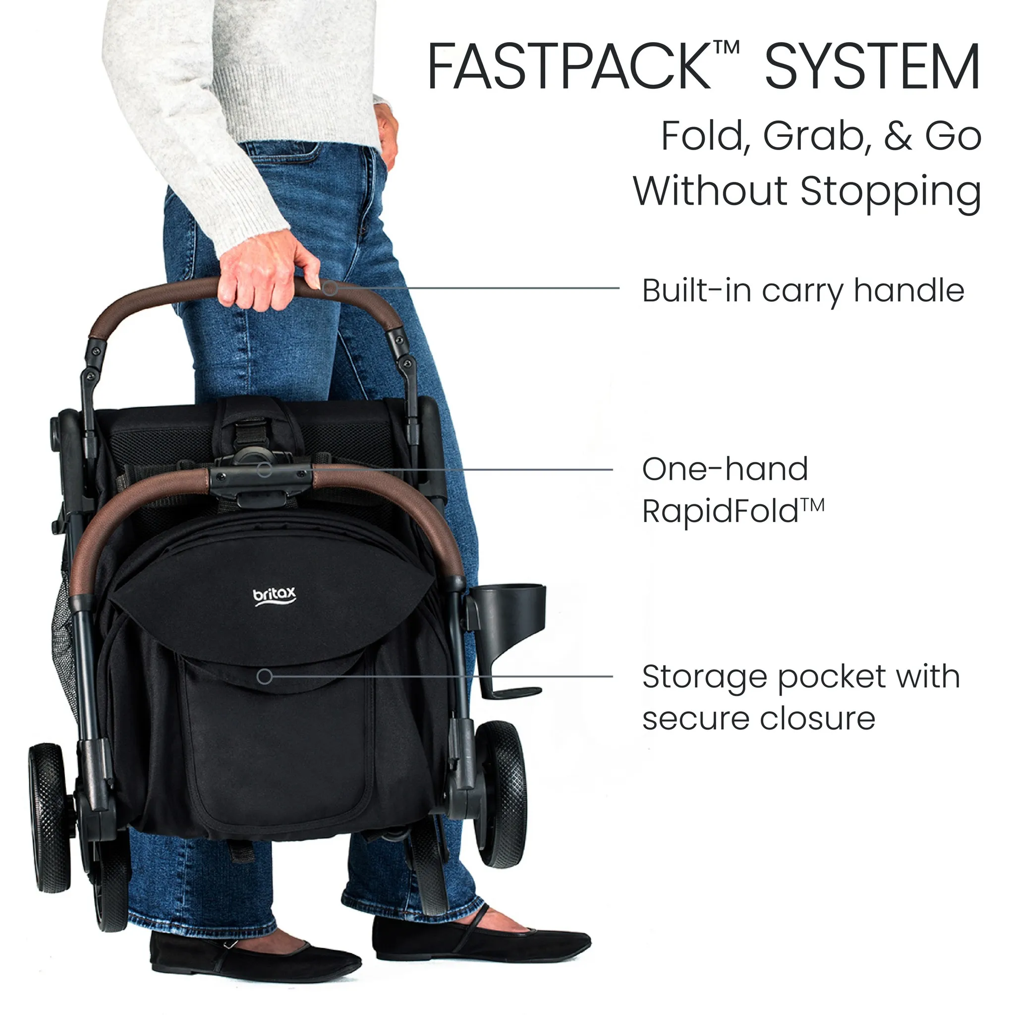Juniper Compact Stroller, Lightweight Fold-and-Go Design - Raven Black - Kaedas
