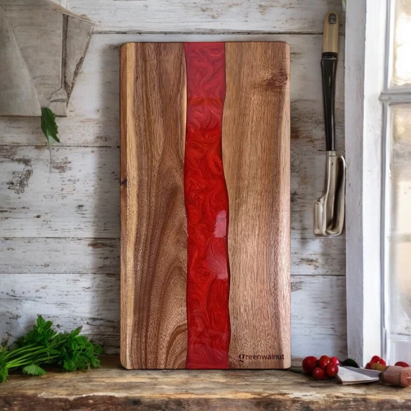 Large Acacia Resin Light Cutting Board & Charcuterie Board - Kaedas