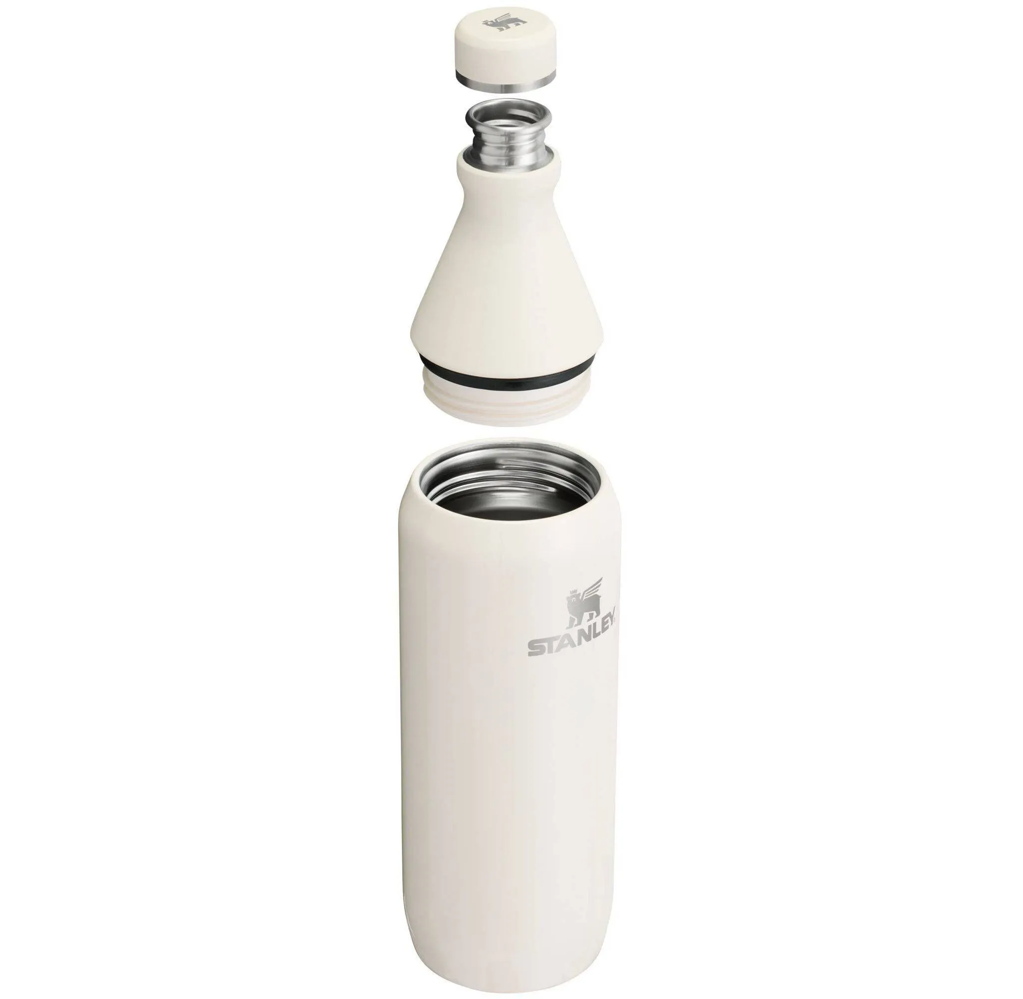 20 oz All Day Slim Bottle Cream: Stainless Steel Tumbler - Kaedas