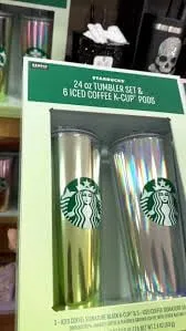 24Oz Starbucks Tumbler Set with Iced Coffee K-Cups - 2-Pack - Kaedas