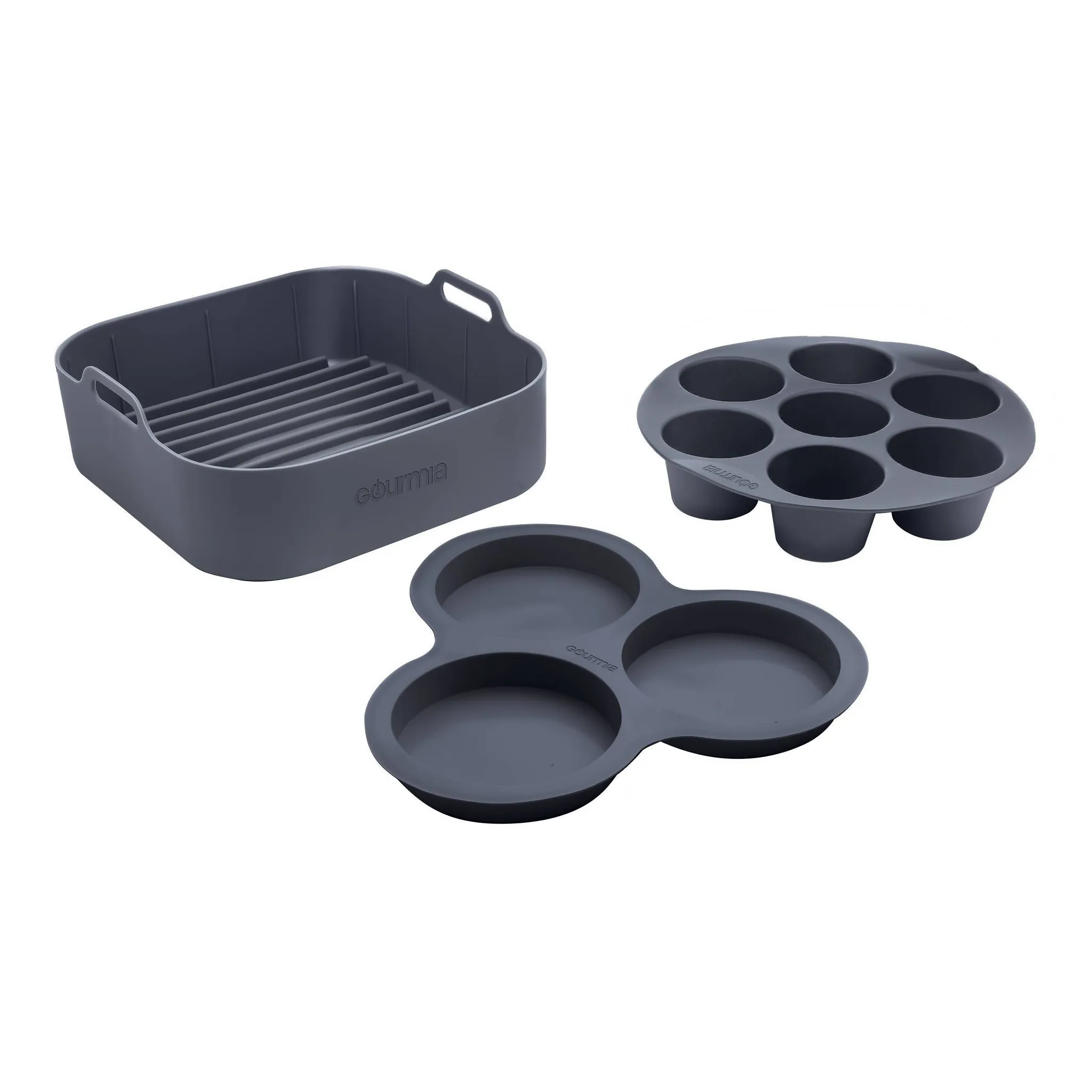 Reusable 3-Piece Silicone Air Fryer Accessory Set With Basket Liner - Kaedas