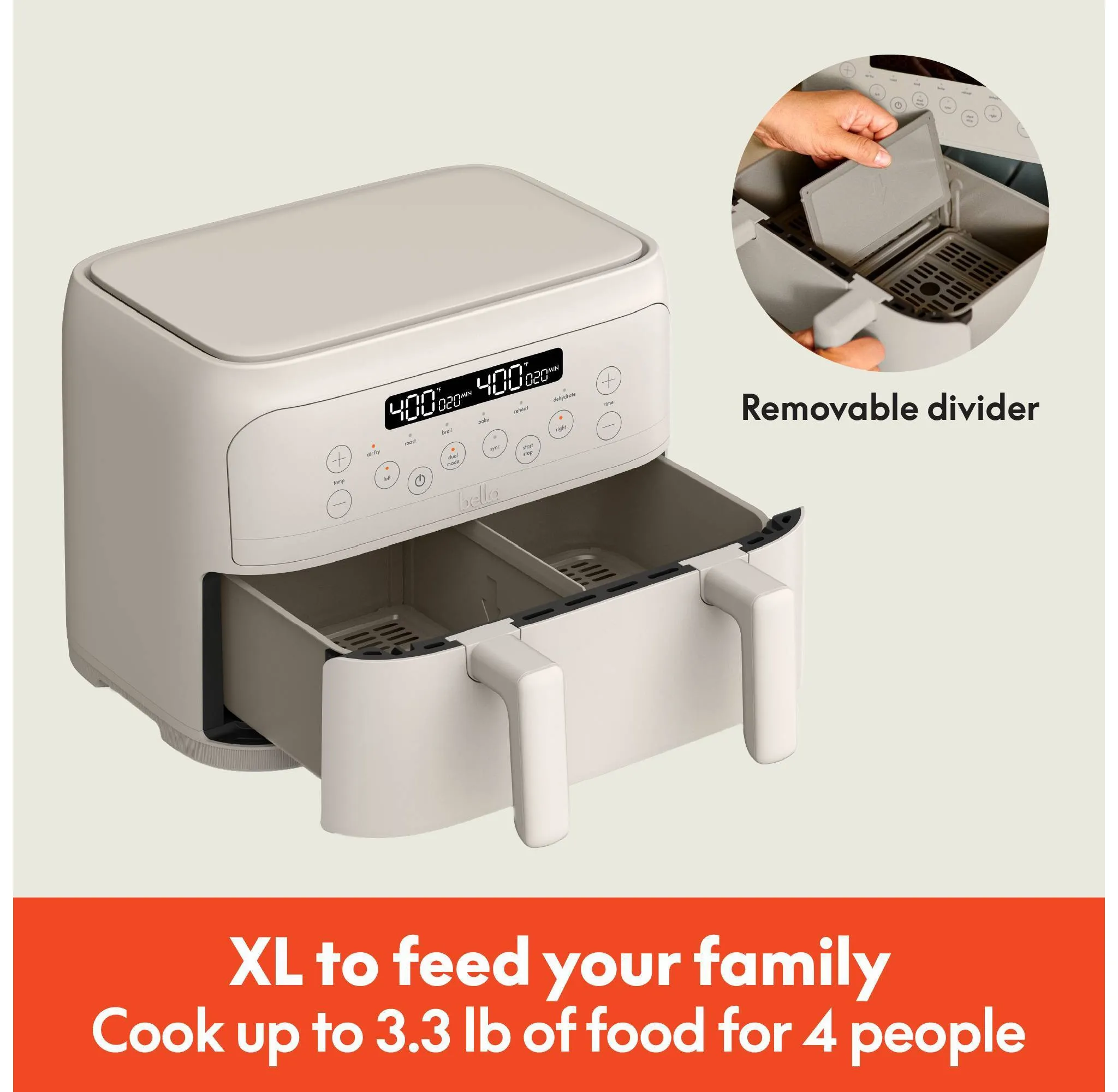 4qt TriZone Air Fryer - Oatmilk - Kaedas