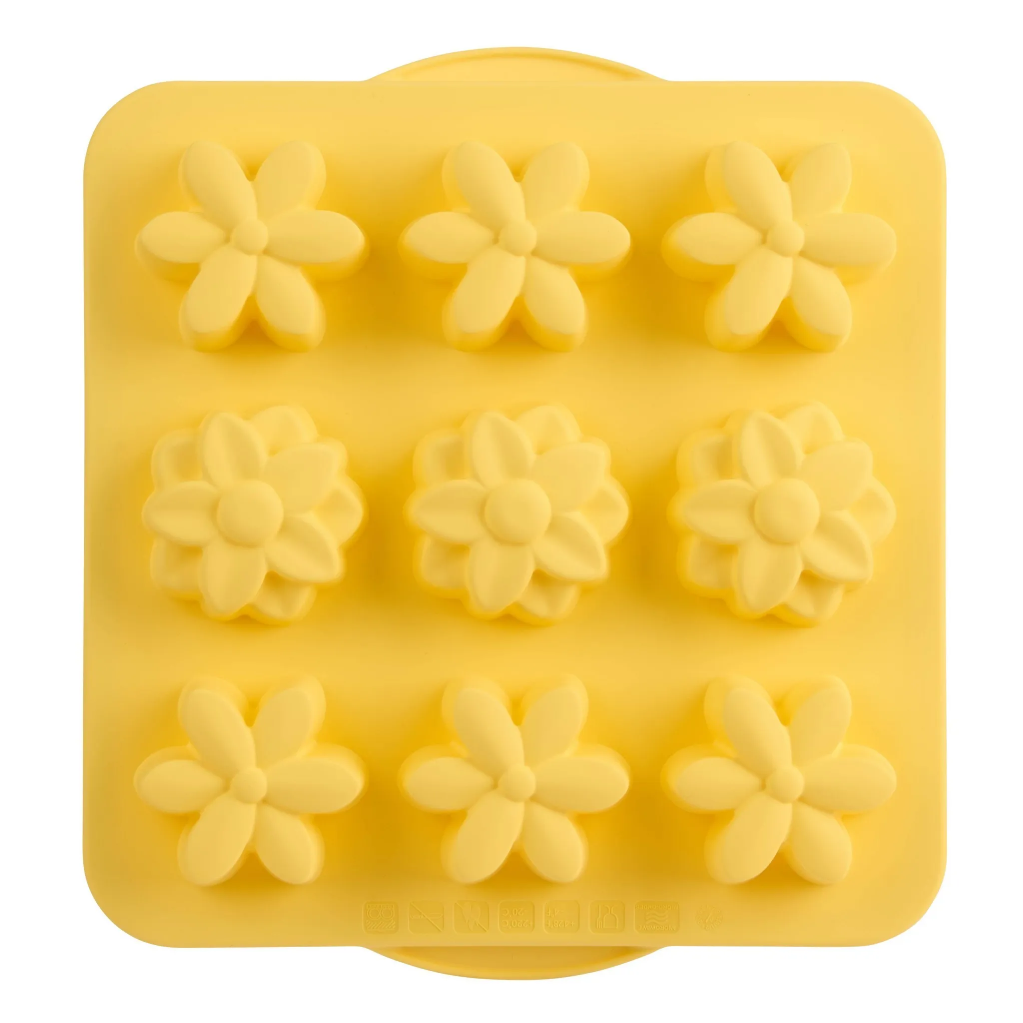 9 Cavity Silicone Flower Pan Yellow - Kaedas